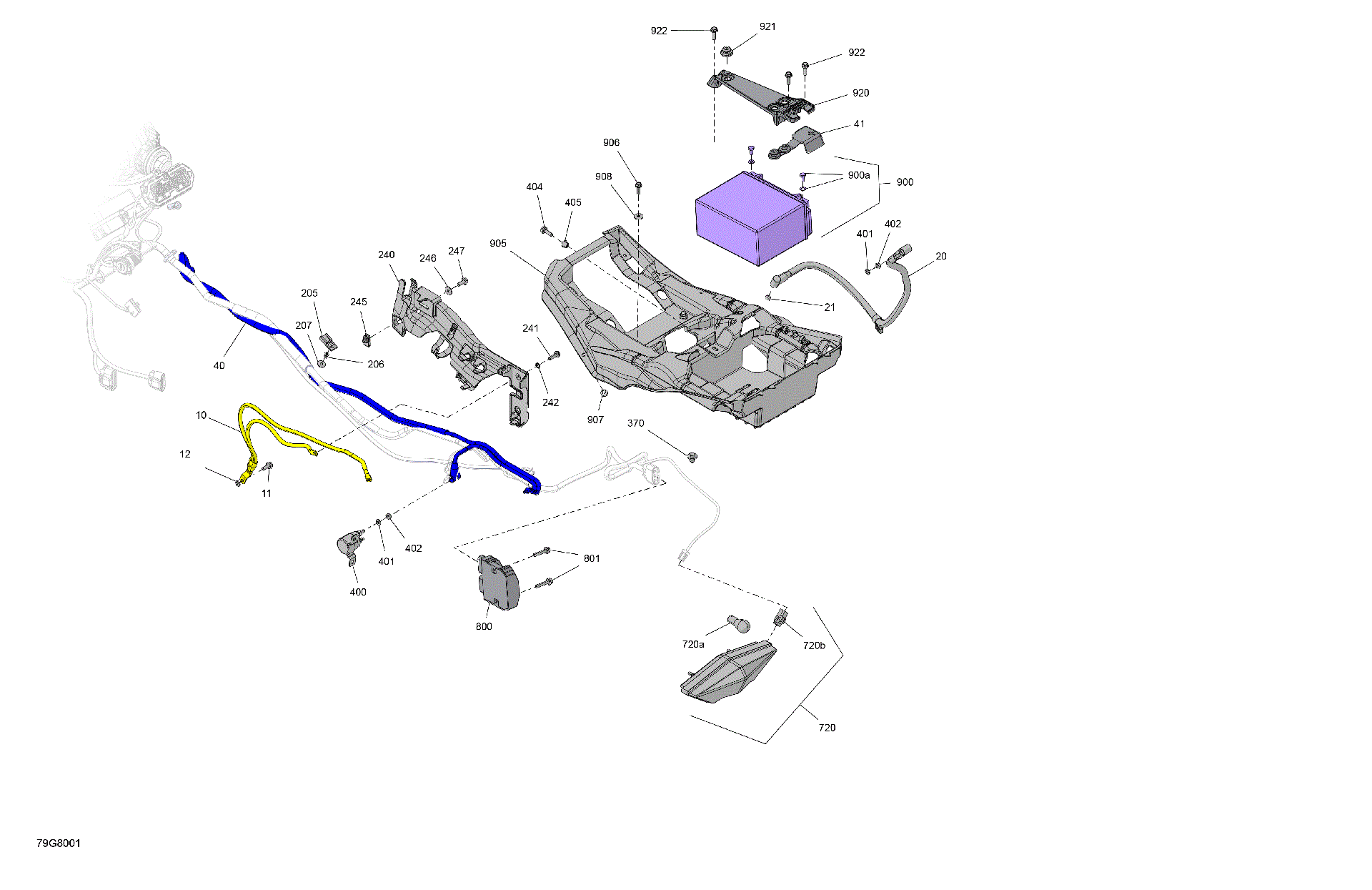 An Image of a Genuine Can-Am Parts Schematic Diagram showing the schematic - ELECTRIC - REAR SECTION
