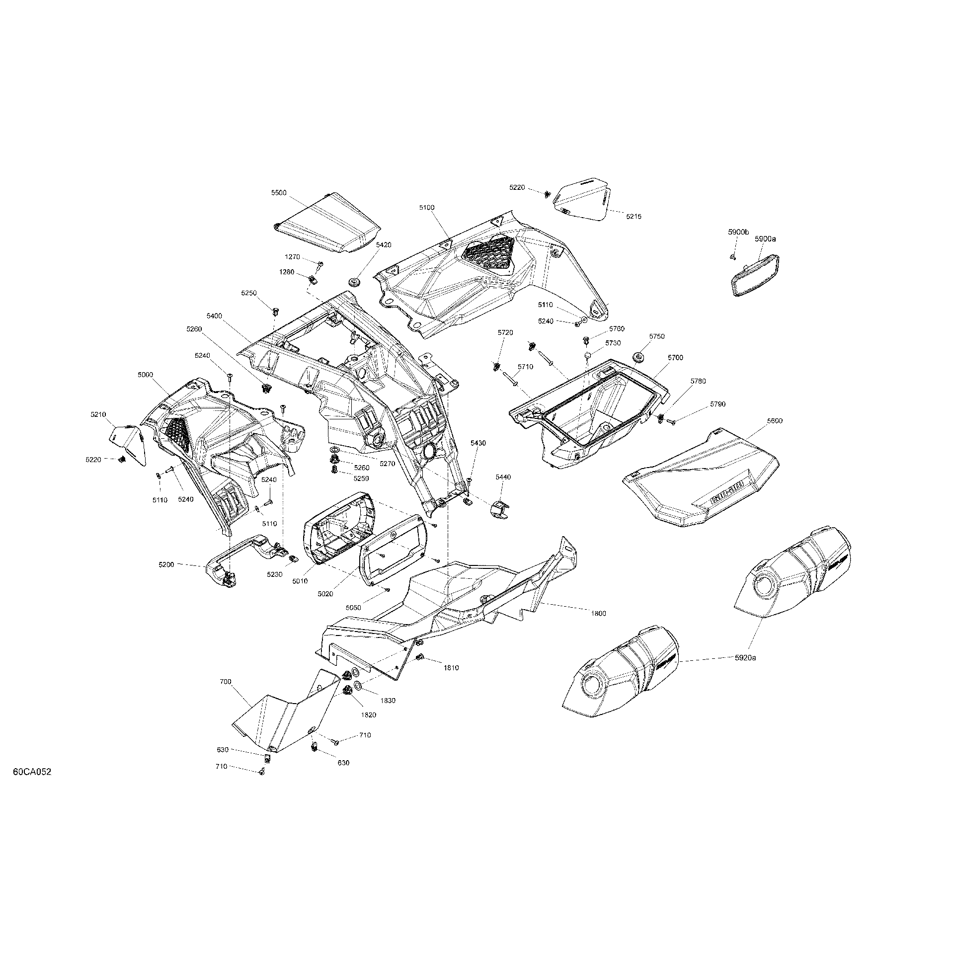 An Image of a Genuine Can-Am Parts Schematic Diagram showing the schematic - BODY - CAB INTERIOR - DASHBOARD