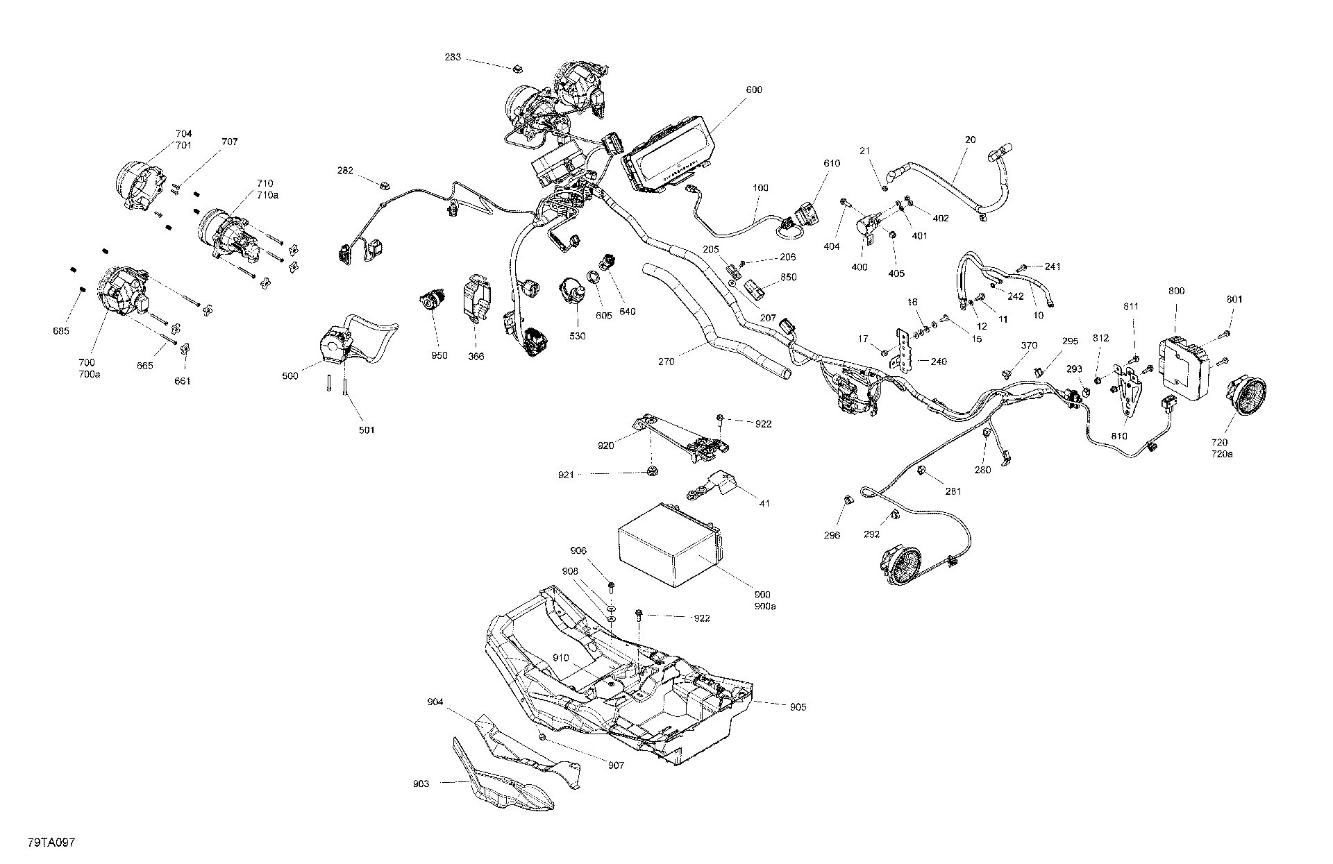 An Image of a Genuine Can-Am Parts Schematic Diagram showing the schematic - ELECTRIC - SYSTEM