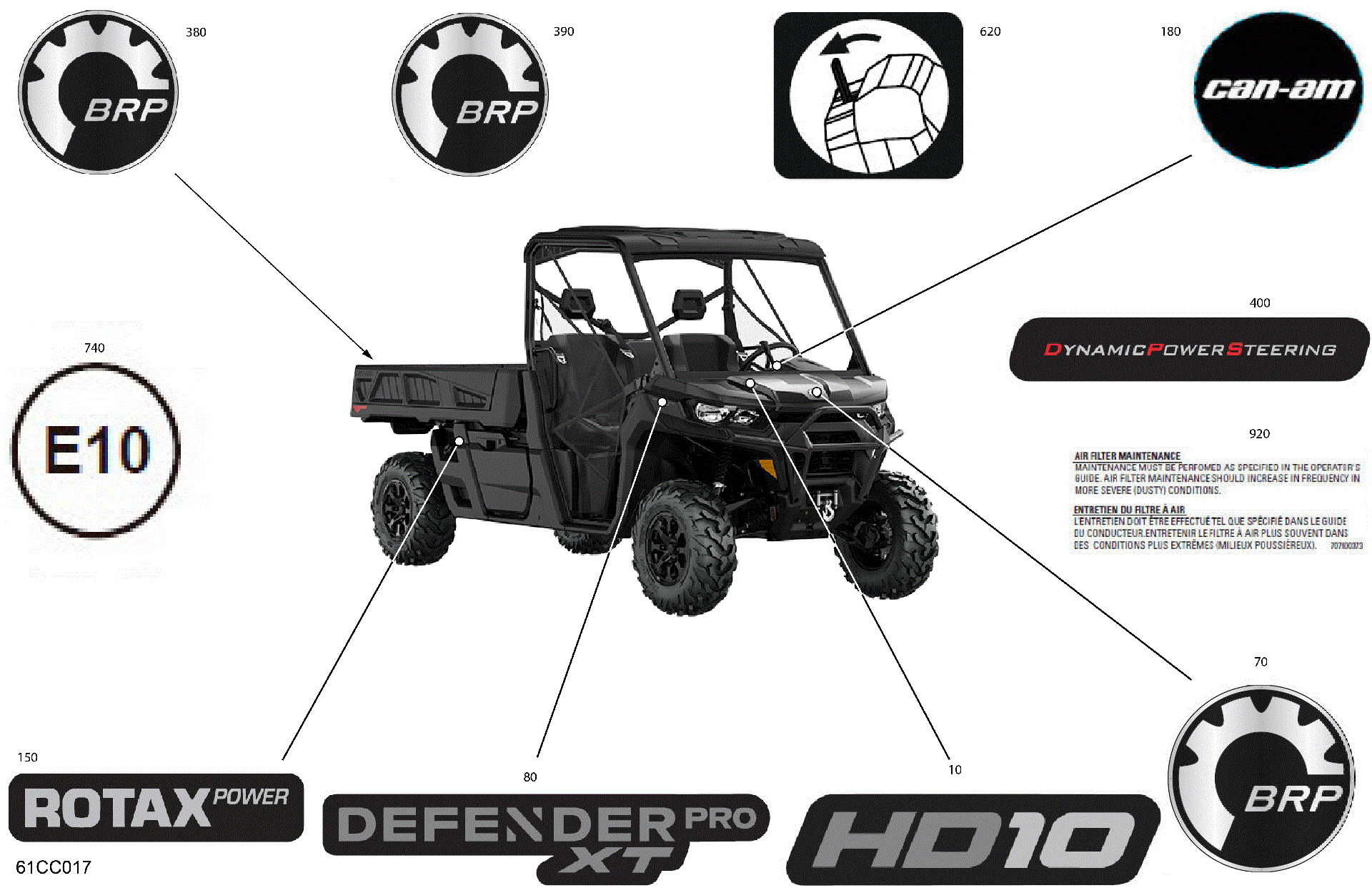 An Image of a Genuine Can-Am Parts Schematic Diagram showing the schematic - BODY - DECALS