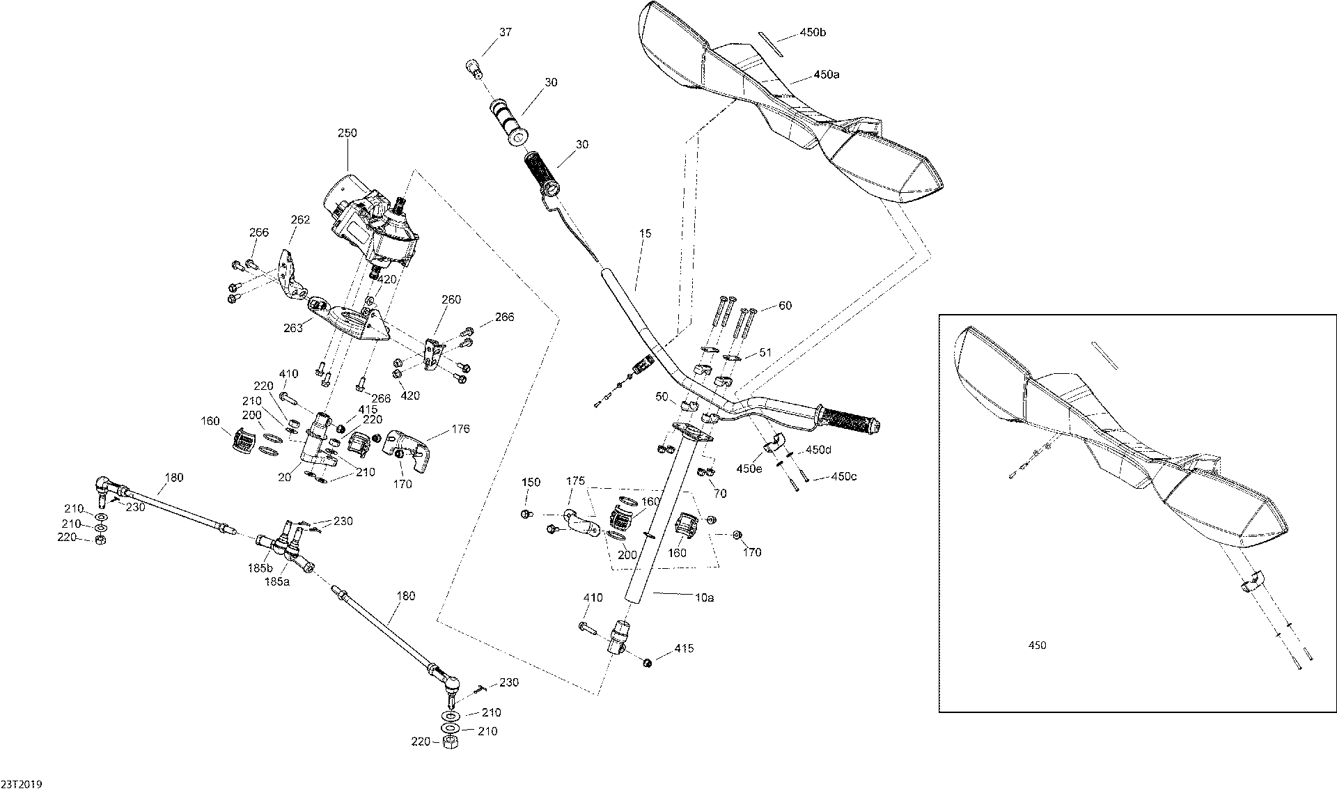 An Image of a Genuine Can-Am Parts Schematic Diagram showing the schematic - STEERING
