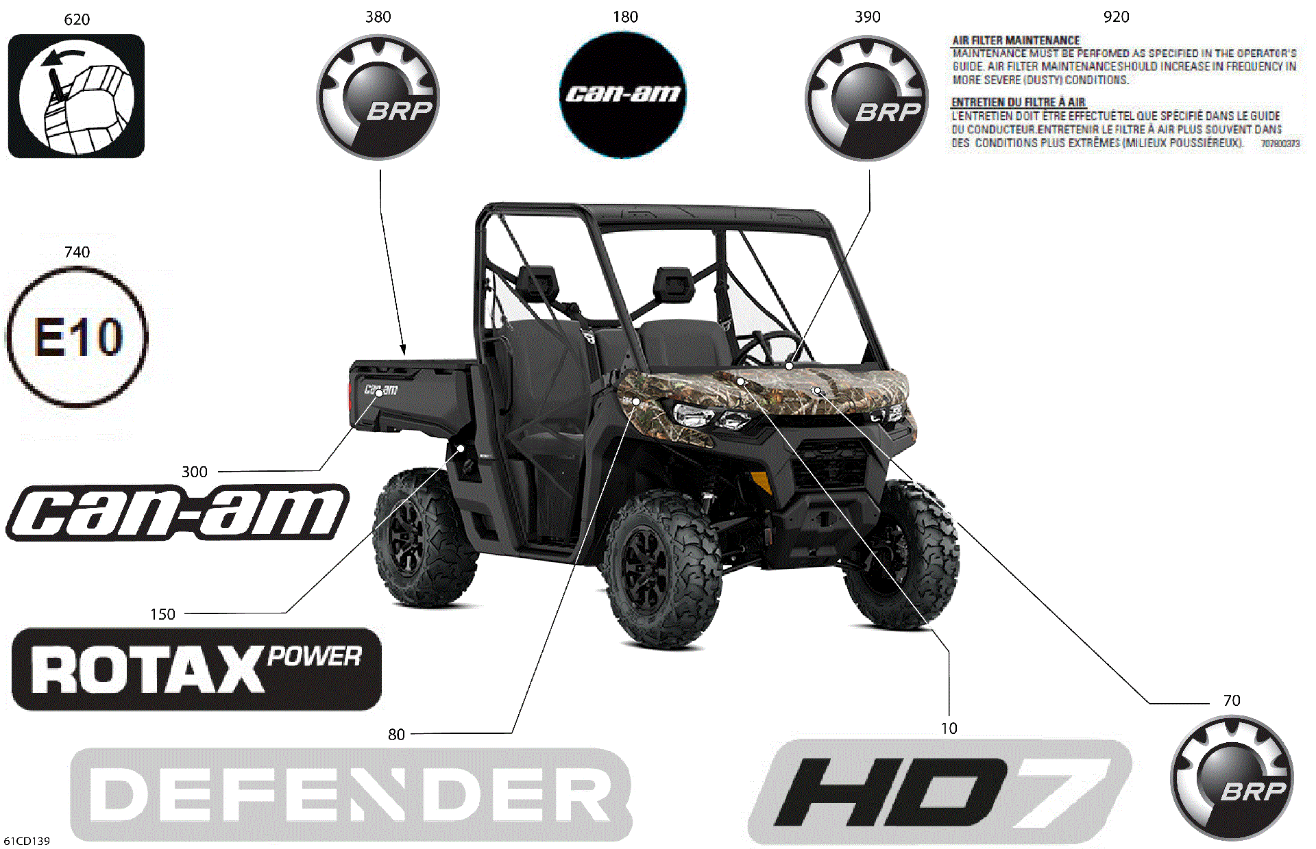 An Image of a Genuine Can-Am Parts Schematic Diagram showing the schematic - BODY - DECALS