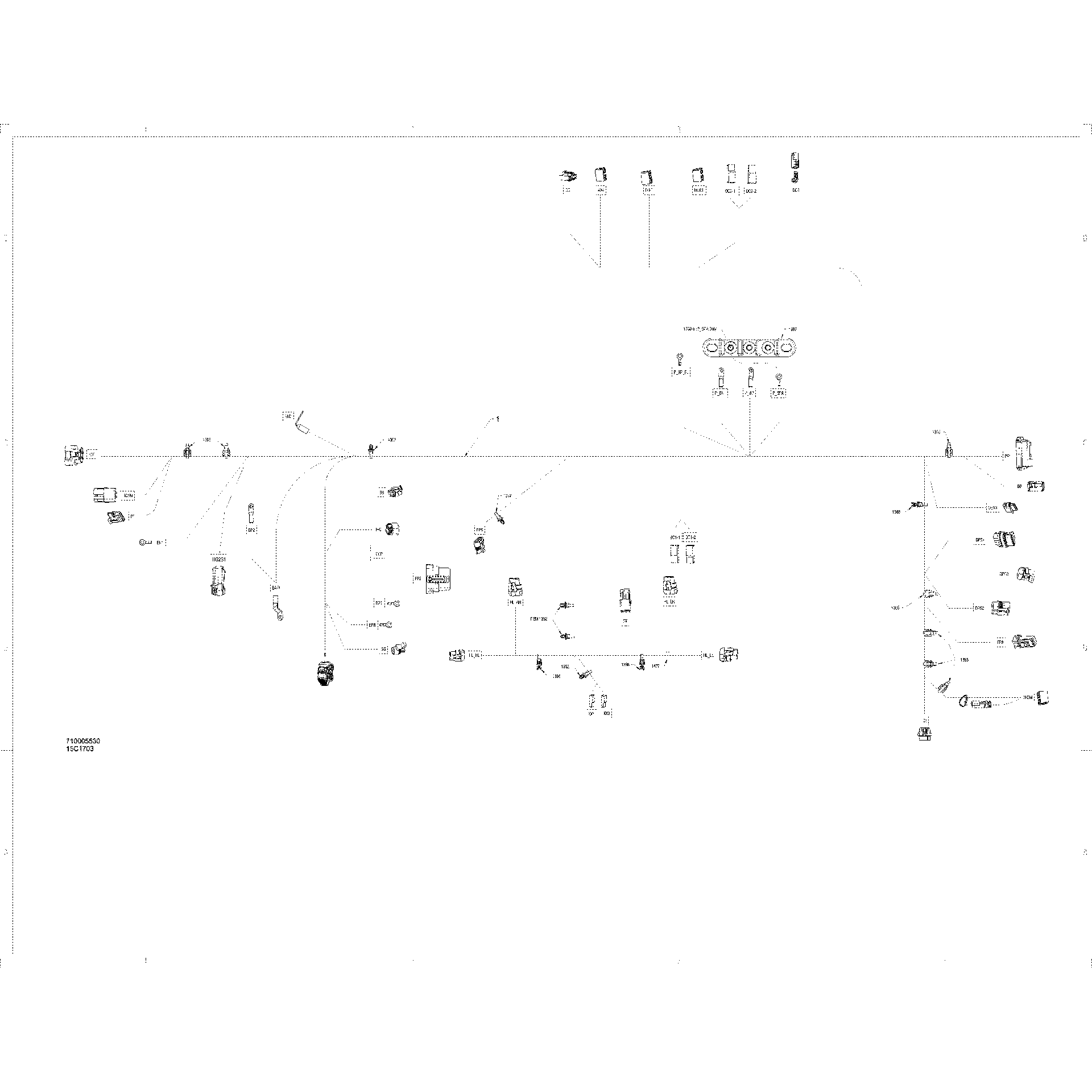 An Image of a Genuine Can-Am Parts Schematic Diagram showing the schematic - ELECTRICAL HARNESS - 710005530_710005531