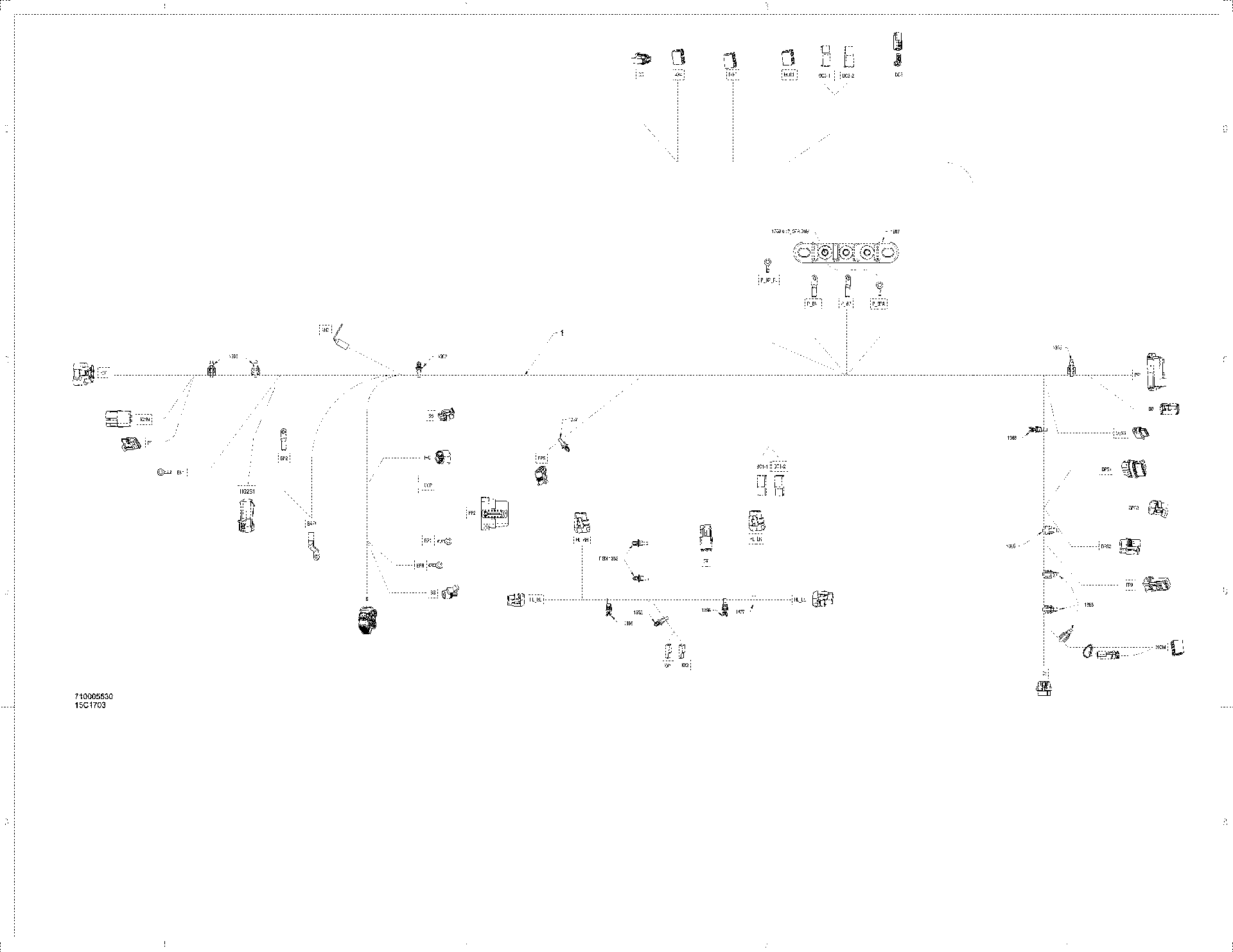 An Image of a Genuine Can-Am Parts Schematic Diagram showing the schematic - ELECTRICAL HARNESS - 710005530_710005531