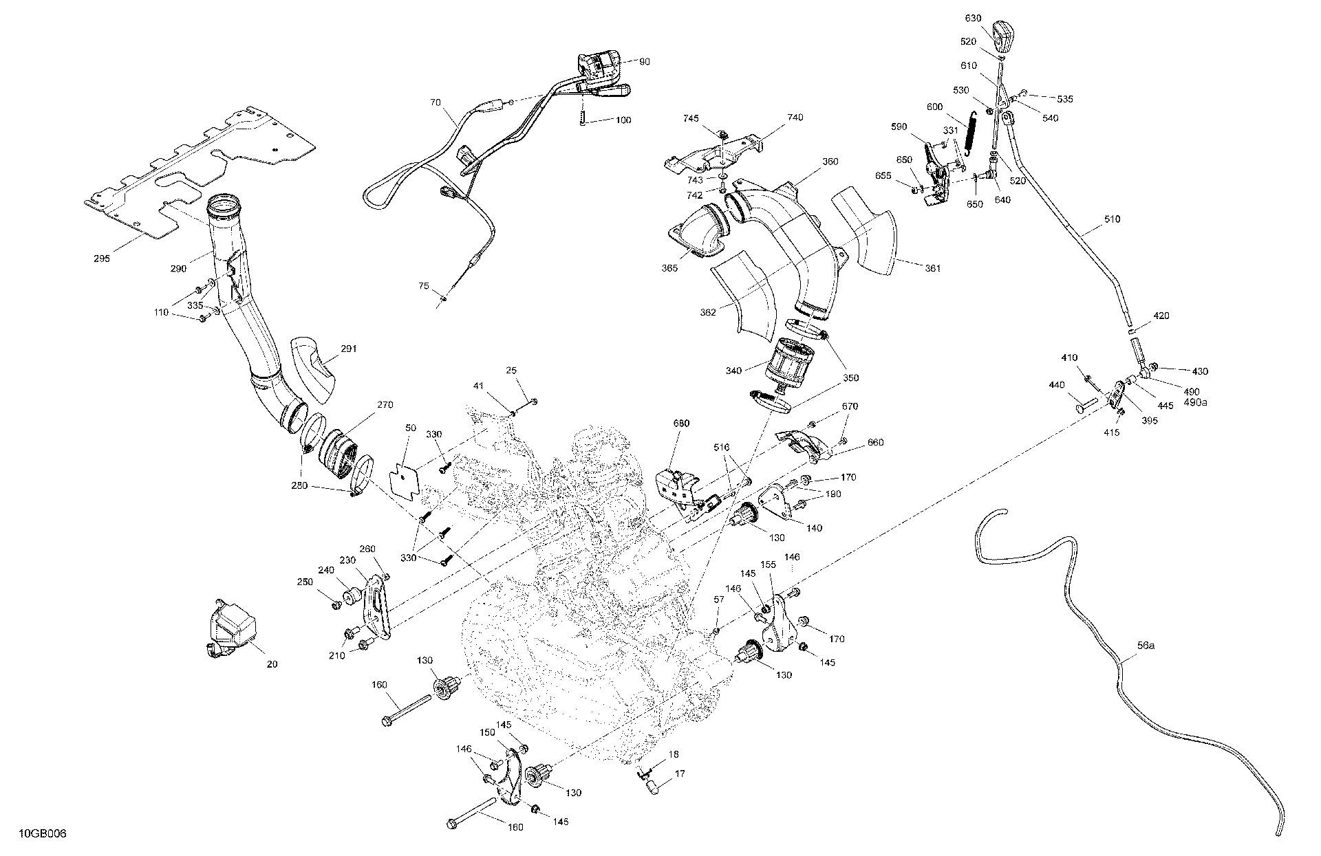 An Image of a Genuine Can-Am Parts Schematic Diagram showing the schematic - ENGINE - SYSTEM