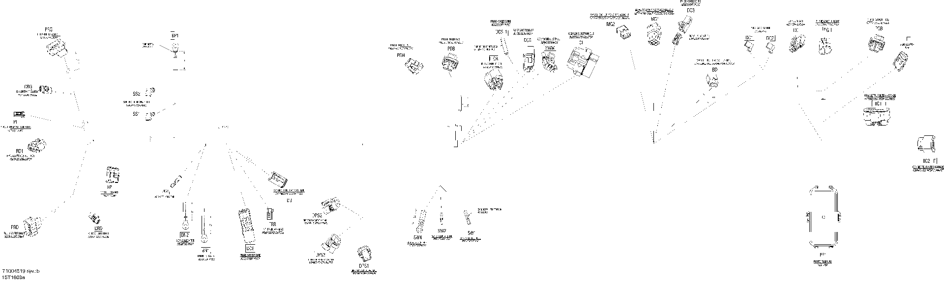 An Image of a Genuine Can-Am Parts Schematic Diagram showing the schematic - ELECTRICAL HARNESS