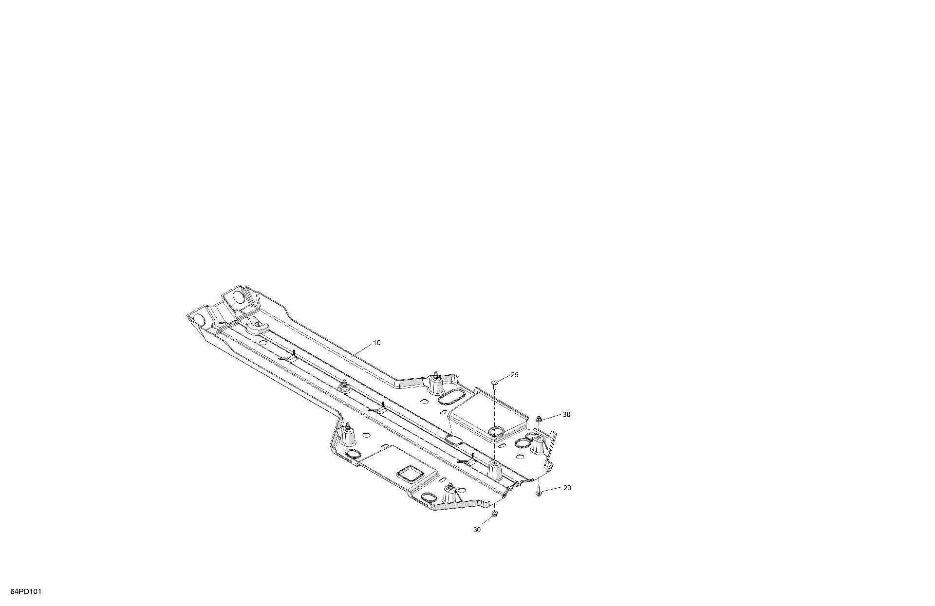 An Image of a Genuine Can-Am Parts Schematic Diagram showing the schematic - BODY - SKID PLATE AND BUMPER
