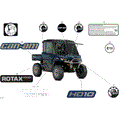 BODY - DECALS - 2025 CAN AM DEFENDER MAX HD10 LTD CAB - DUSTY NAVY - 65" WIDTH CALI