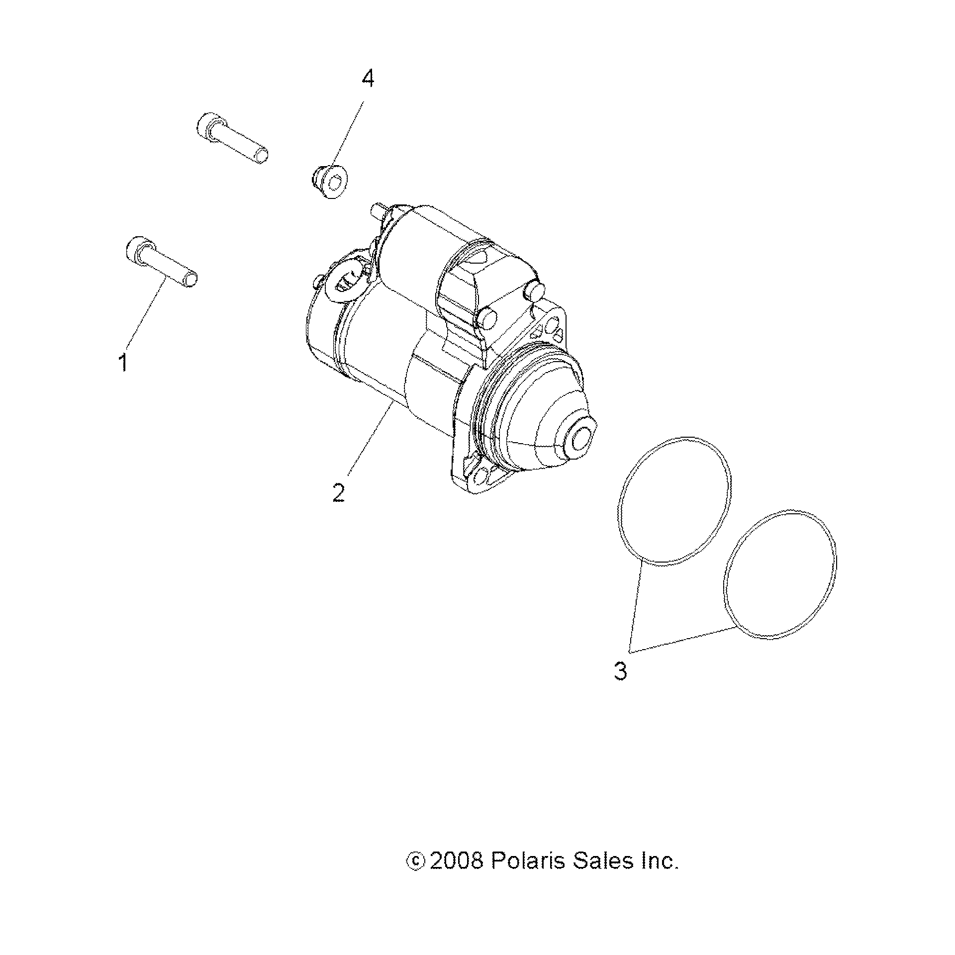 An Image of a Genuine Polaris Parts Schematic Diagram showing the schematic - ENGINE: STARTING SYSTEM - 2015 POLARIS SCRAMBLER XP 1000