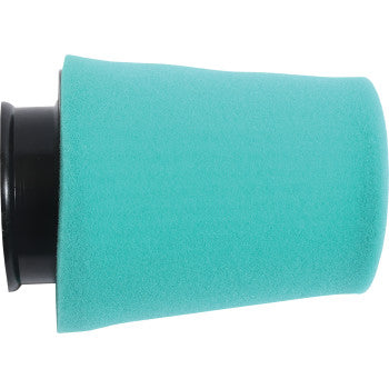 The Can Am Replacement Air Filter by All Balls features a turquoise cylindrical foam design with a black plastic base—ideal for boosting performance beyond standard cellulose filters.