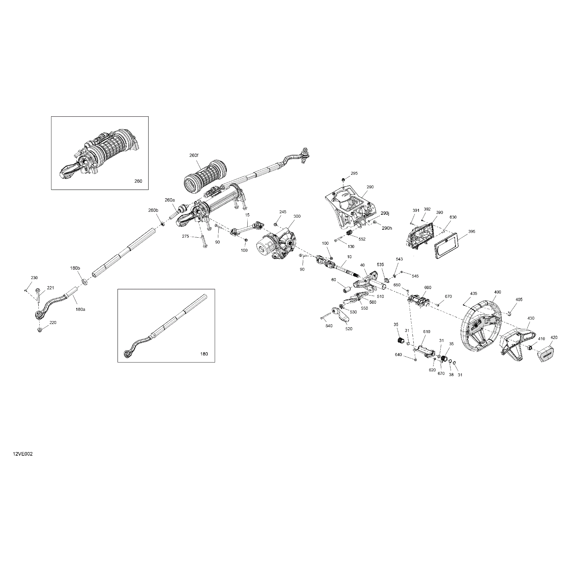 An Image of a Genuine Can-Am Parts Schematic Diagram showing the schematic - MECHANIC - STEERING