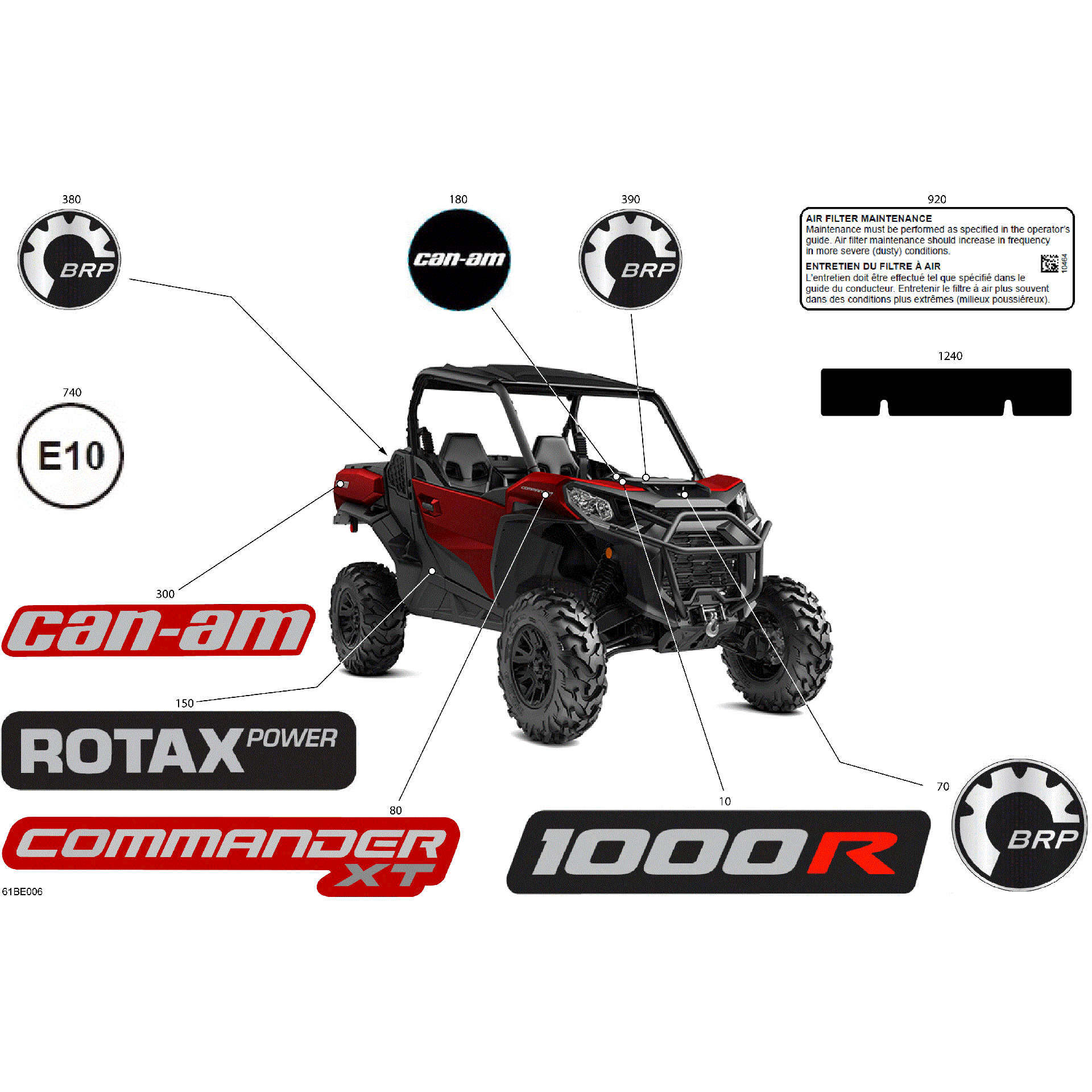 An Image of a Genuine Can-Am Parts Schematic Diagram showing the schematic - BODY - DECALS