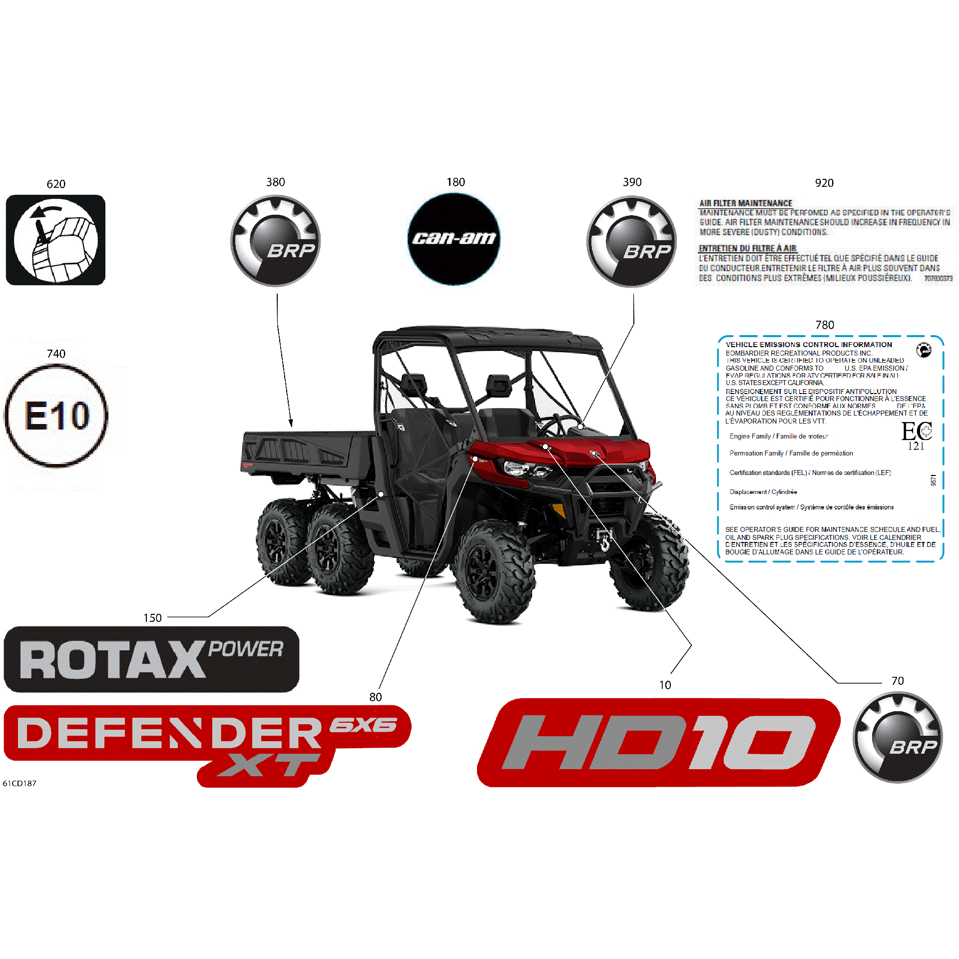 An Image of a Genuine Can-Am Parts Schematic Diagram showing the schematic - BODY - DECALS