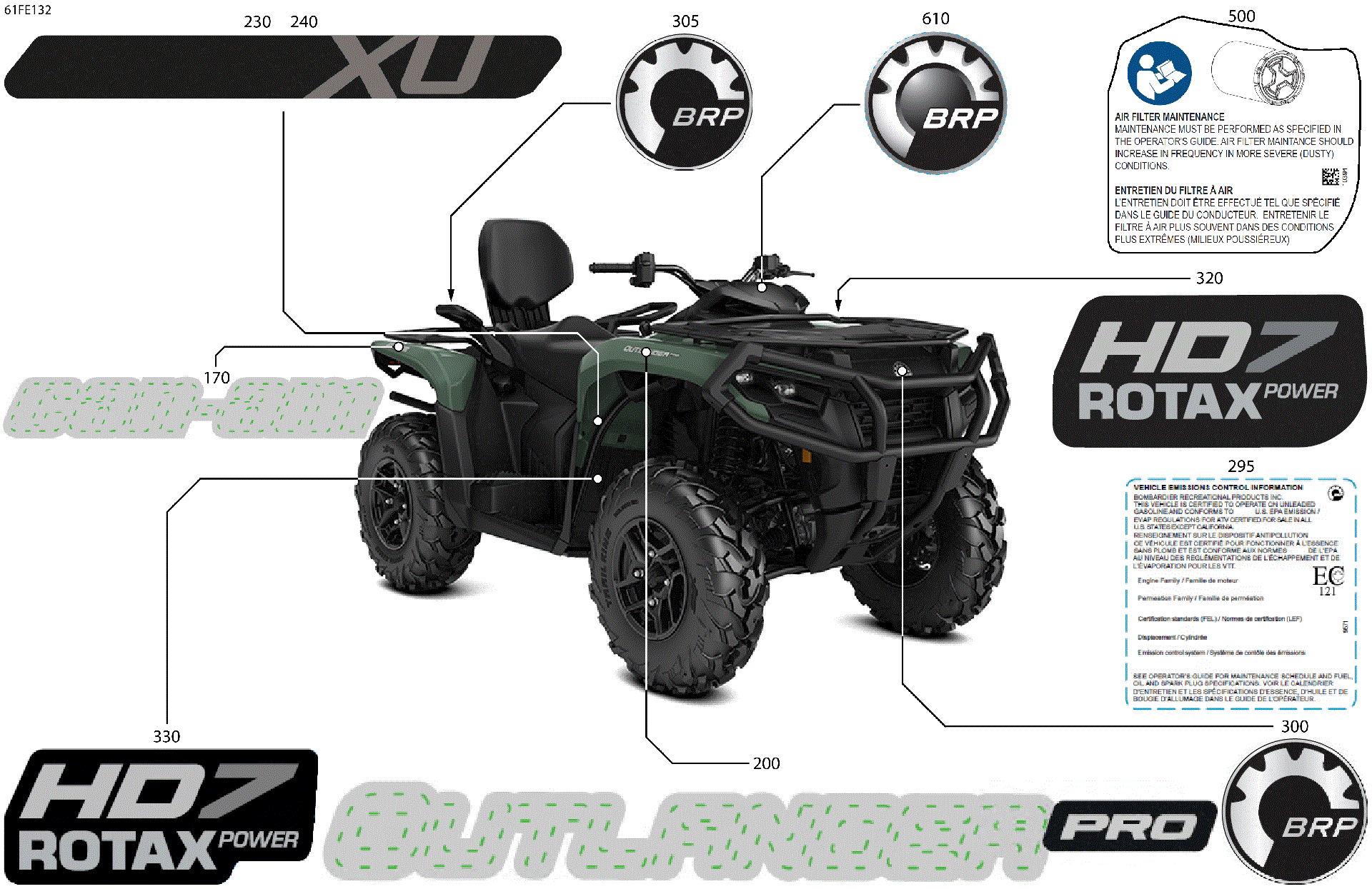 An Image of a Genuine Can-Am Parts Schematic Diagram showing the schematic - BODY - FEATURE DECALS