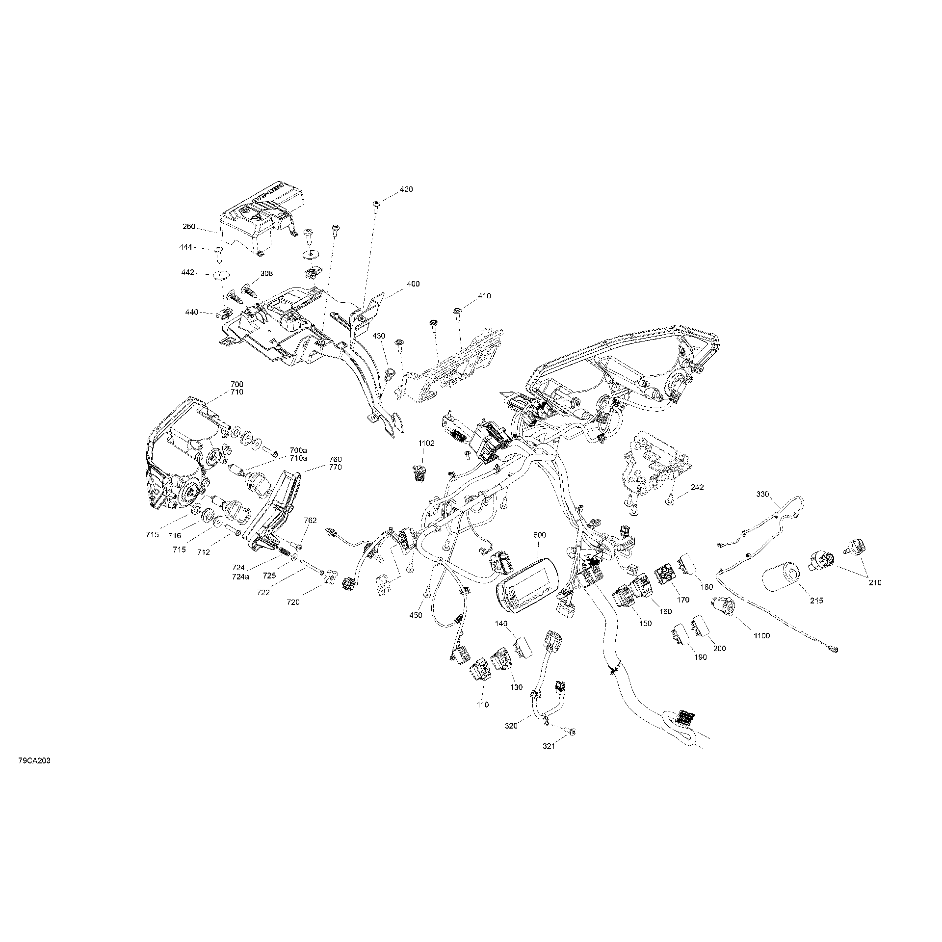 An Image of a Genuine Can-Am Parts Schematic Diagram showing the schematic - ELECTRIC - FRONT SYSTEM - LONE STAR EDITION