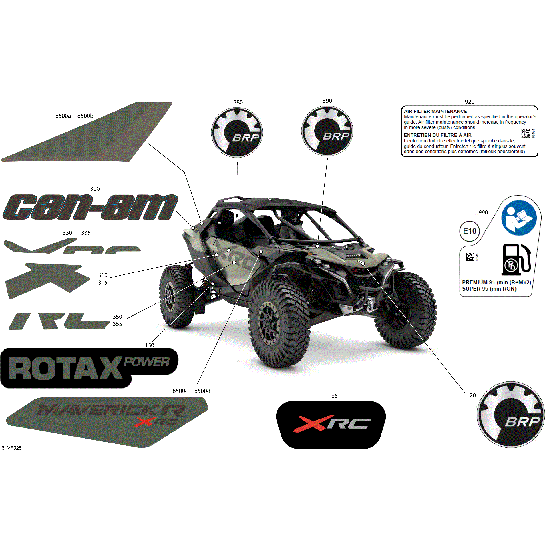 An Image of a Genuine Can-Am Parts Schematic Diagram showing the schematic - BODY - DECALS