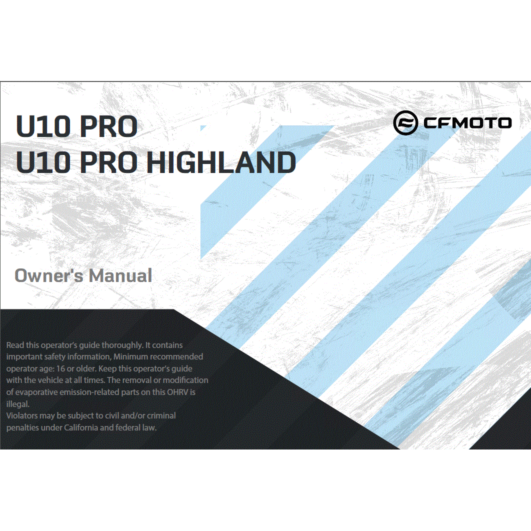 An Image of a Genuine CFMOTO Parts Schematic Diagram showing the schematic - OWNERS MANUAL - 2025 CFMOTO UFORCE U10 PRO