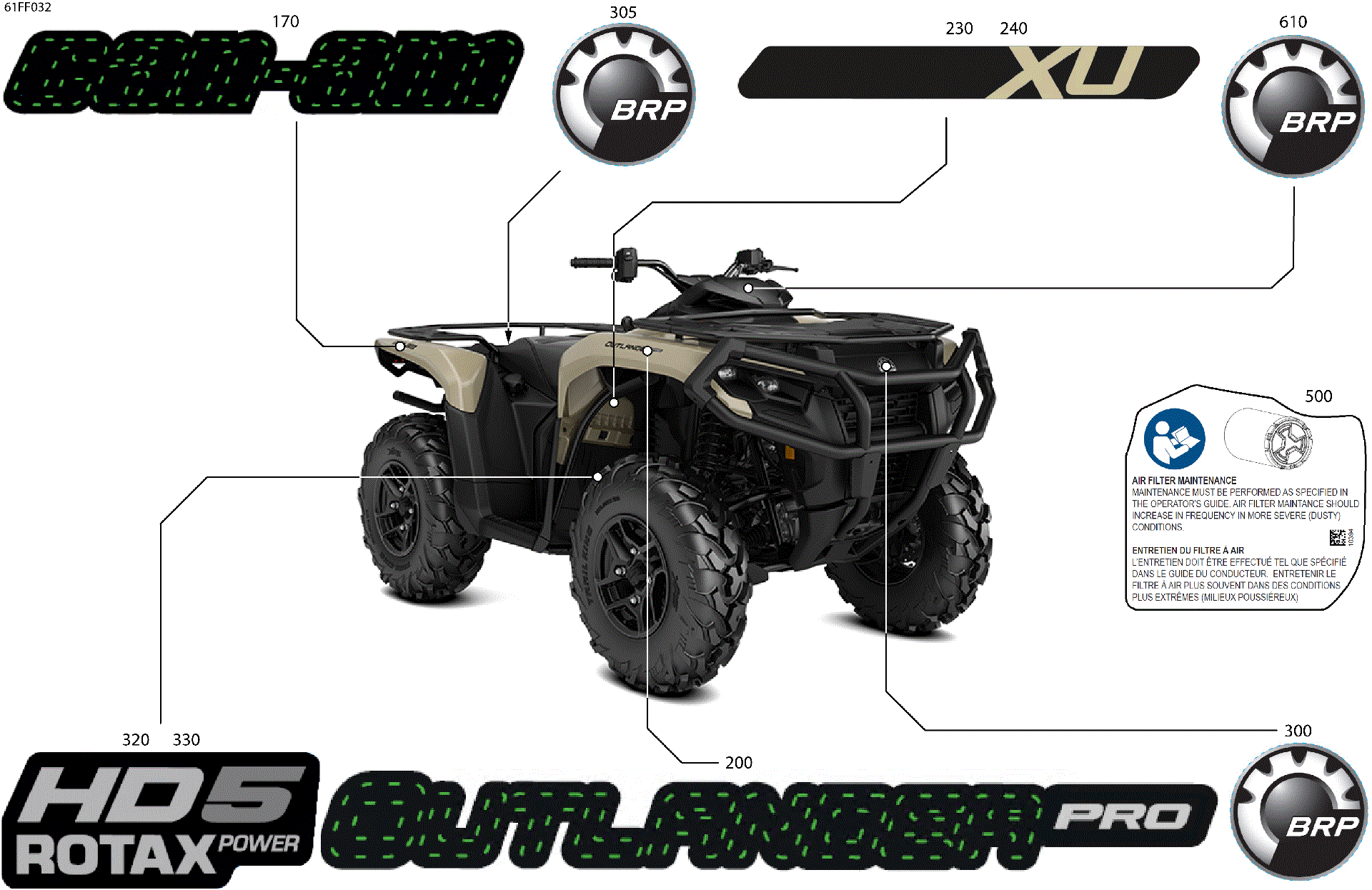 An Image of a Genuine Can-Am Parts Schematic Diagram showing the schematic - BODY - FEATURE DECALS