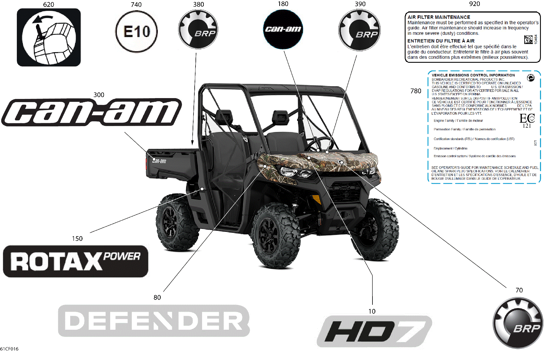An Image of a Genuine Can-Am Parts Schematic Diagram showing the schematic - BODY - DECALS