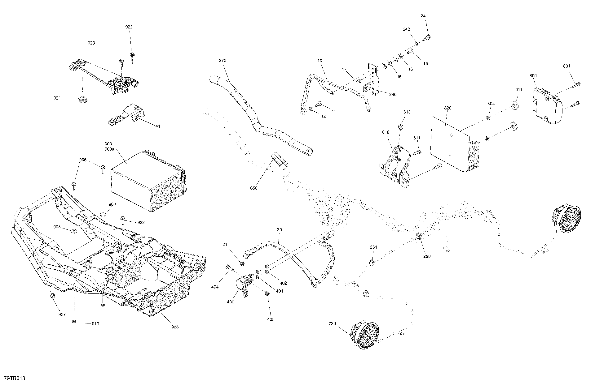 An Image of a Genuine Can-Am Parts Schematic Diagram showing the schematic - ELECTRIC - REAR SECTION