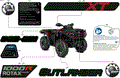 BODY - FEATURE DECALS - 2026 CAN AM OUTLANDER 1000R 4X4 XT - FIERY RED METALLIC