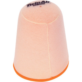 The Yamaha Standard Air Filter by Twin Air is a conical, peach-colored dual-stage foam filter with an orange base and black logo, shown upright on white, designed for high airflow performance.
