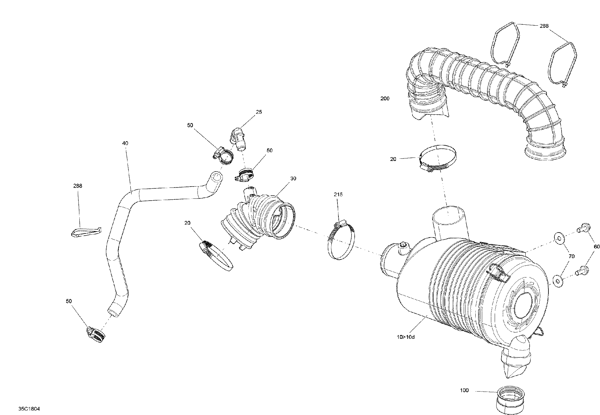An Image of a Genuine Can-Am Parts Schematic Diagram showing the schematic - AIR INTAKE DEFENDER