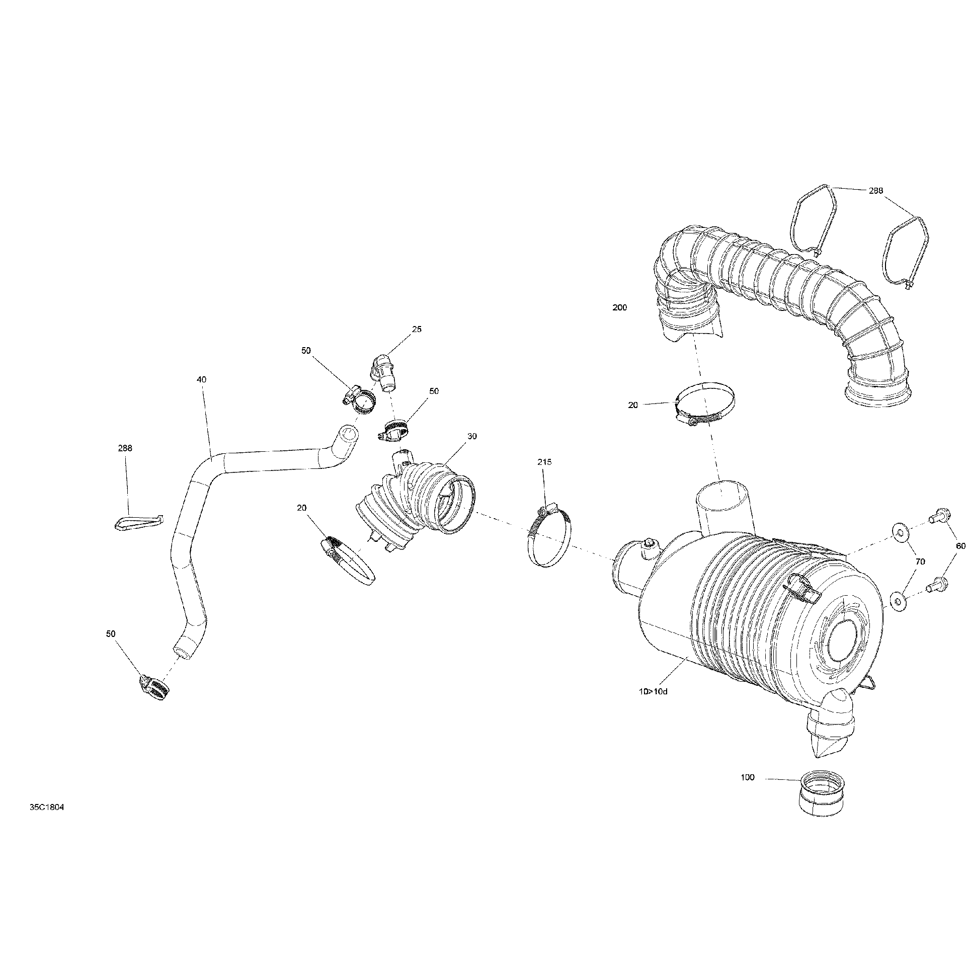 An Image of a Genuine Can-Am Parts Schematic Diagram showing the schematic - AIR INTAKE DEFENDER
