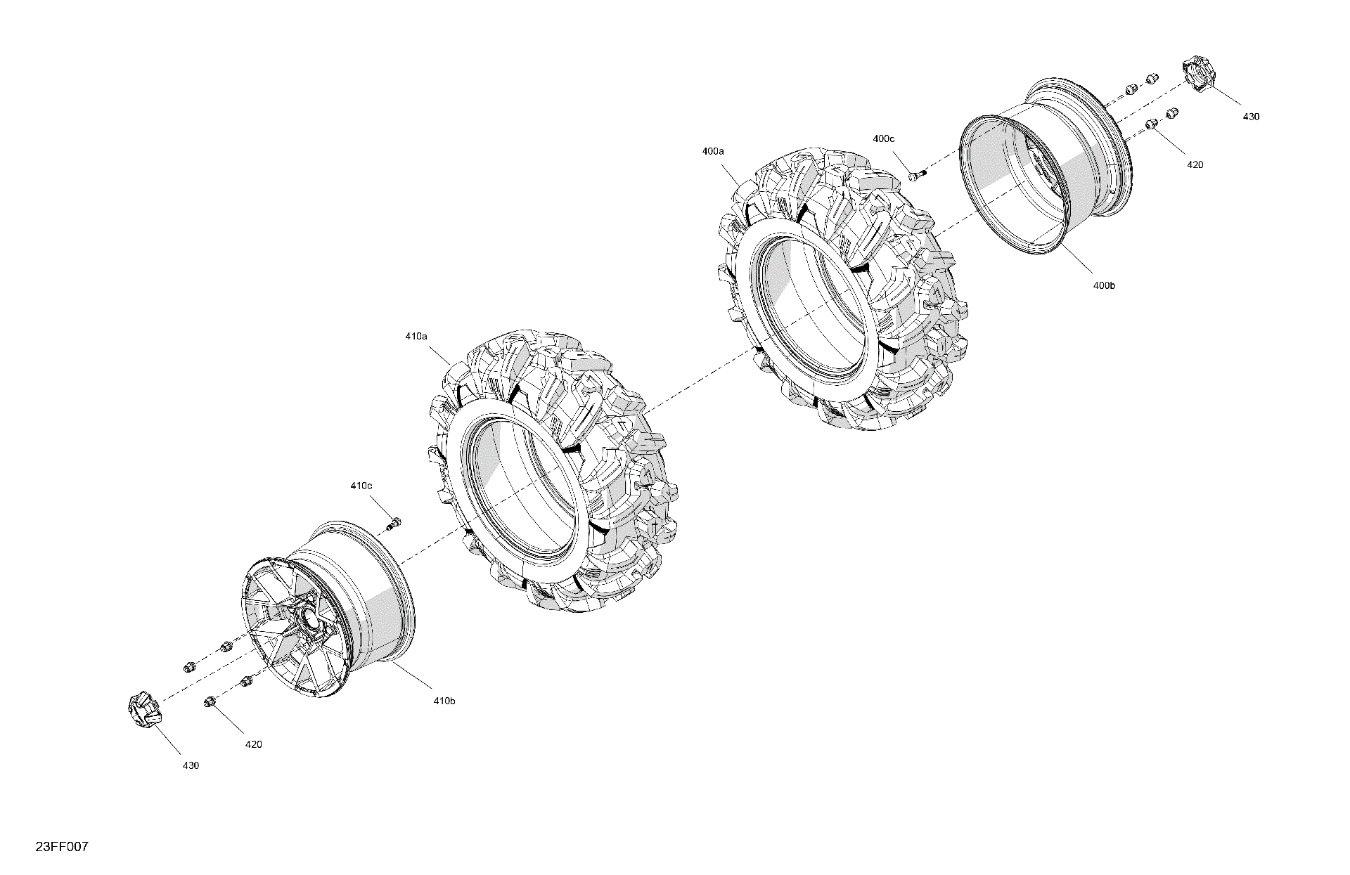 An Image of a Genuine Can-Am Parts Schematic Diagram showing the schematic - DRIVE - REAR WHEELS
