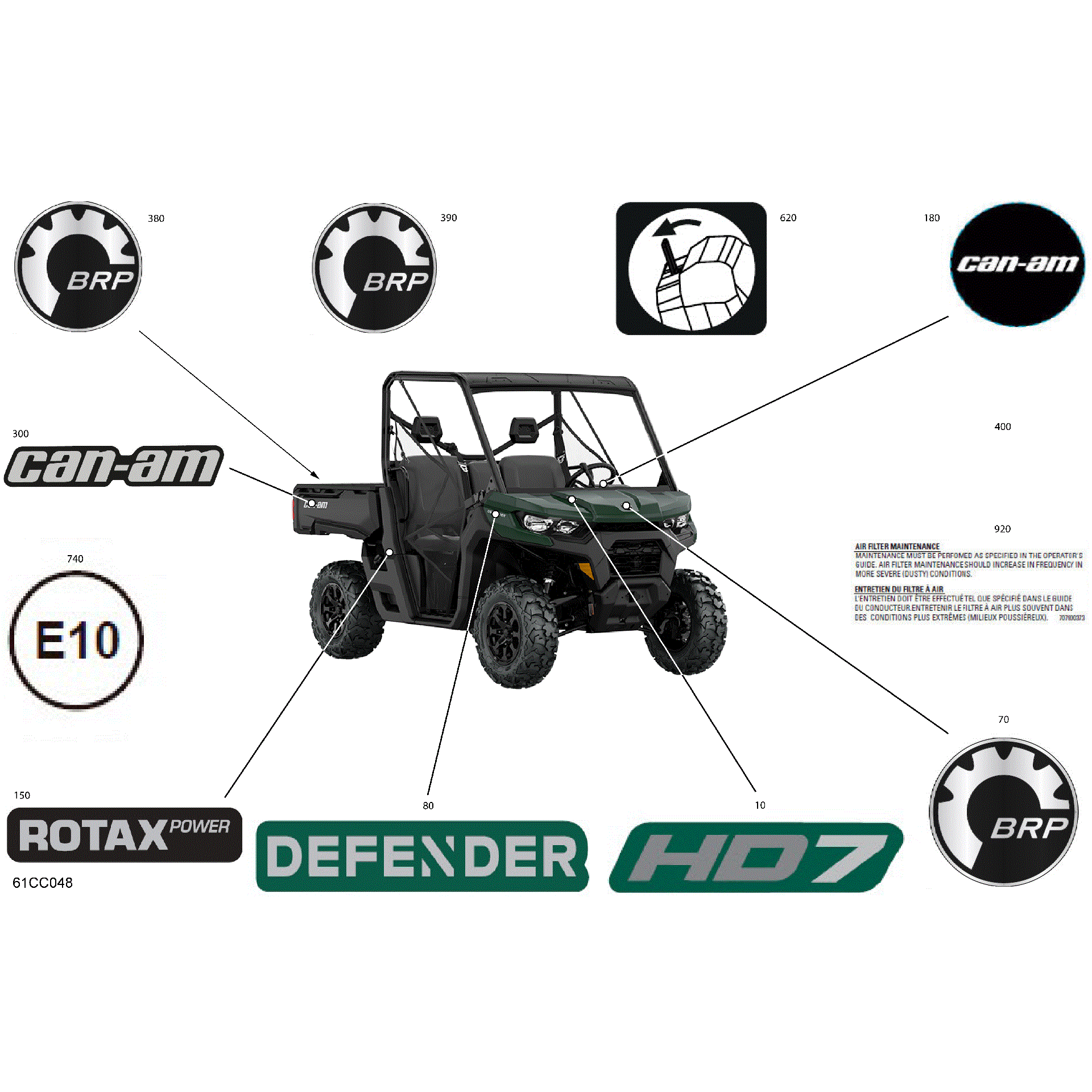 An Image of a Genuine Can-Am Parts Schematic Diagram showing the schematic - BODY - DECALS