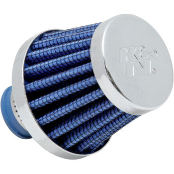 Rubber Base Crankcase Vent Filter Blue 3/8" ID by K&N