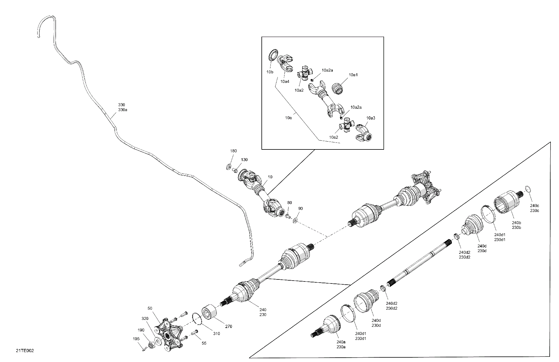 An Image of a Genuine Can-Am Parts Schematic Diagram showing the schematic - DRIVE - REAR - COMMON PARTS