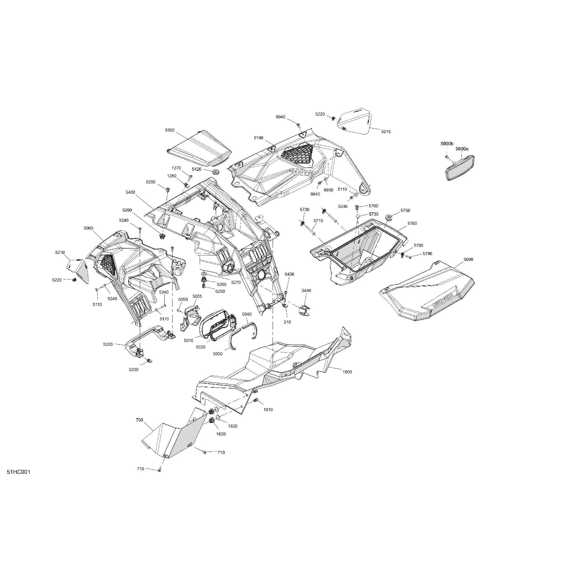 An Image of a Genuine Can-Am Parts Schematic Diagram showing the schematic - CAB INTERIOR - DASHBOARD