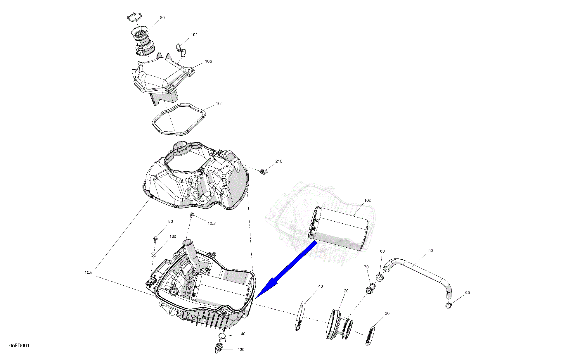 An Image of a Genuine Can-Am Parts Schematic Diagram showing the schematic - ENGINE - AIR INTAKE