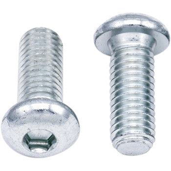 Ten silver metallic Allen bolts with button heads, hexagonal internal drive, M8 x 20 mm size, threaded shafts.
