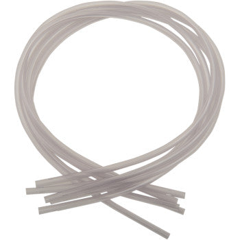 A 5-pack of Battery Vent Tube by Yuasa, consisting of several transparent, flexible plastic tubes, is shown coiled loosely and overlapping on a plain white background—ideal for use with Yuasa batteries.
