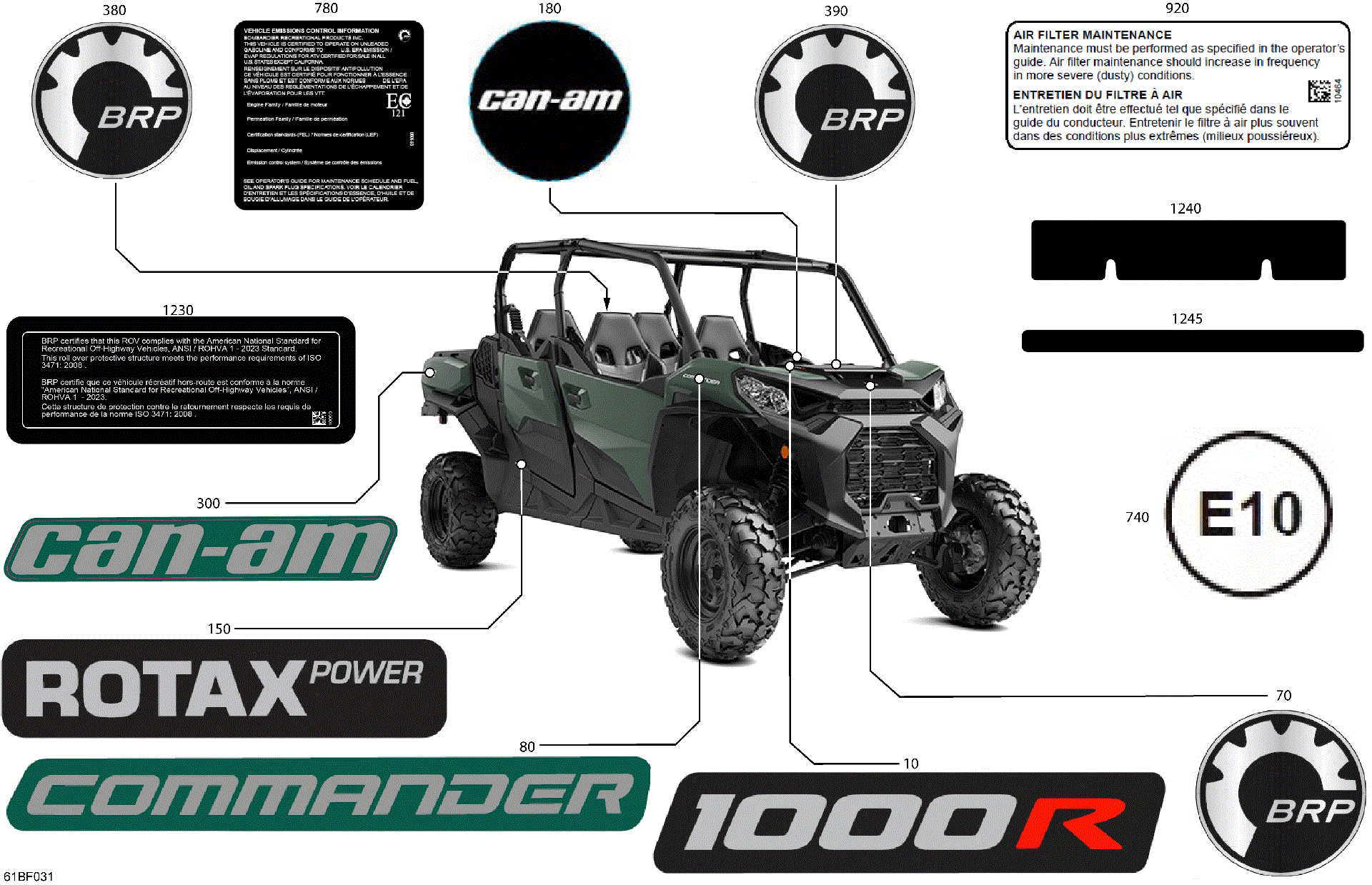 An Image of a Genuine Can-Am Parts Schematic Diagram showing the schematic - BODY - DECALS