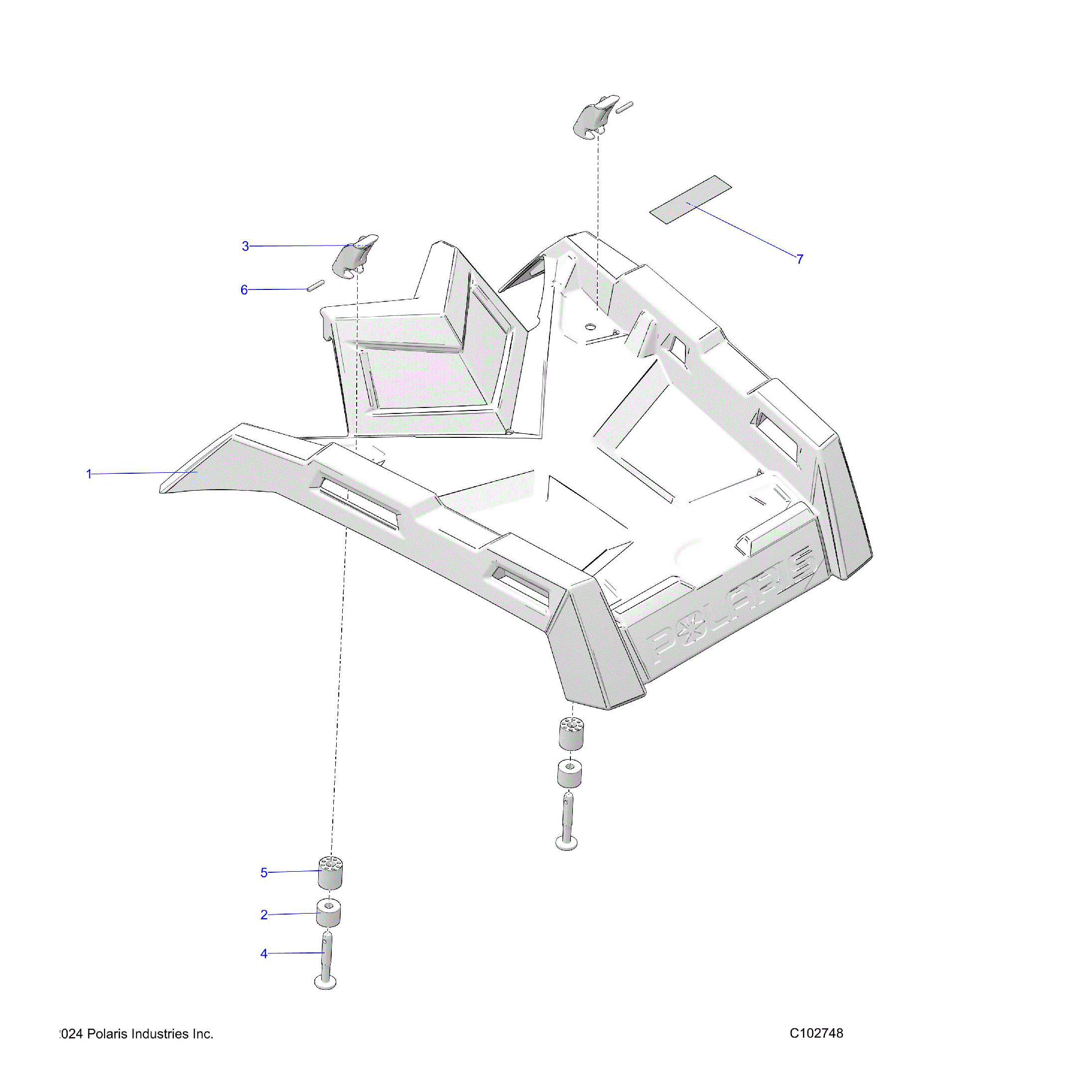 An Image of a Genuine Polaris Parts Schematic Diagram showing the schematic - BODY: FRONT RACK - 2026 POLARIS SCRAMBLER 850 48"