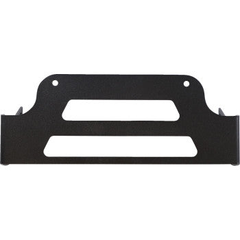 Black metal light bar mount with two horizontal cutouts and two mounting holes at the top corners.