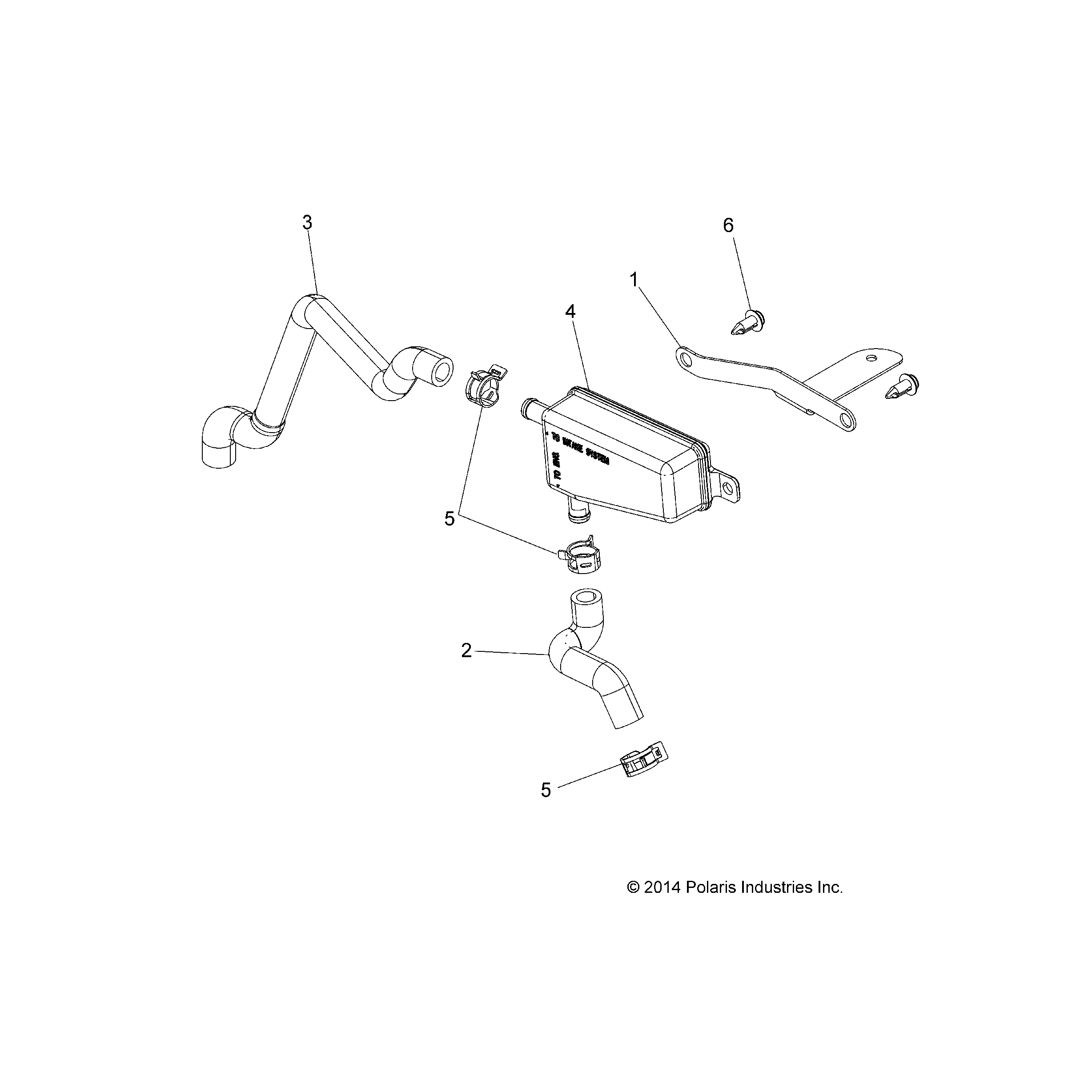 An Image of a Genuine Polaris Parts Schematic Diagram showing the schematic - ENGINE: BREATHER - 2015 POLARIS HAWKEYE 325 2X4