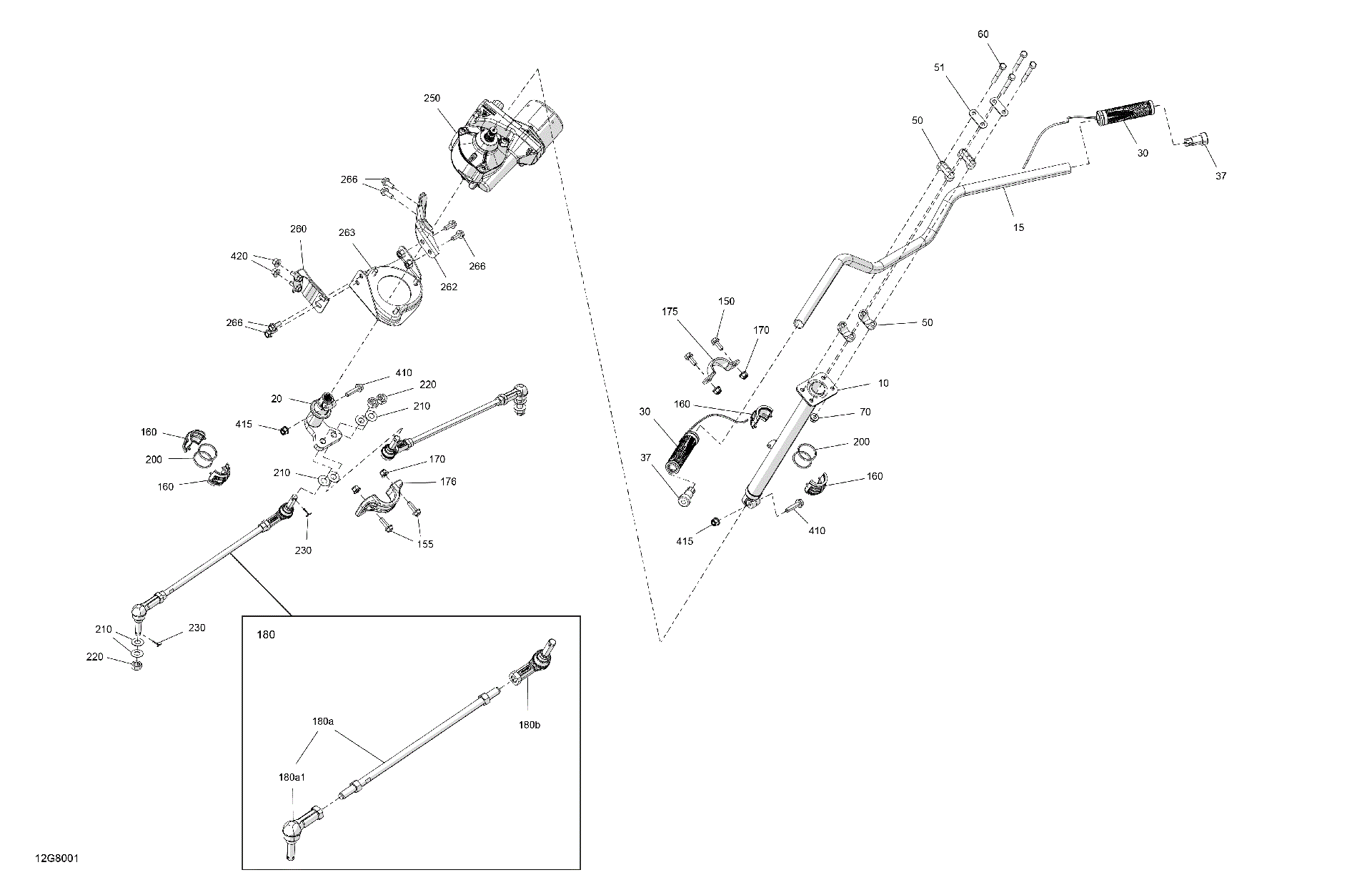 An Image of a Genuine Can-Am Parts Schematic Diagram showing the schematic - MECHANIC - STEERING