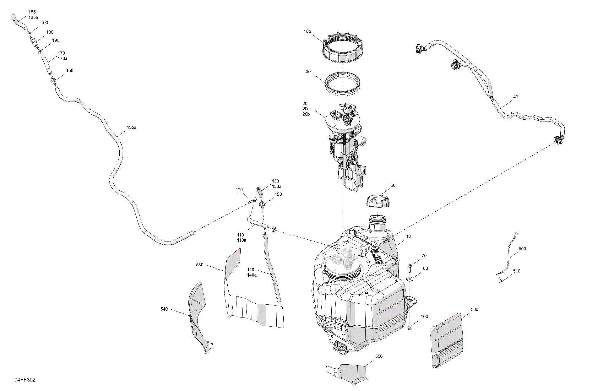 An Image of a Genuine Can-Am Parts Schematic Diagram showing the schematic - ENGINE - FUEL