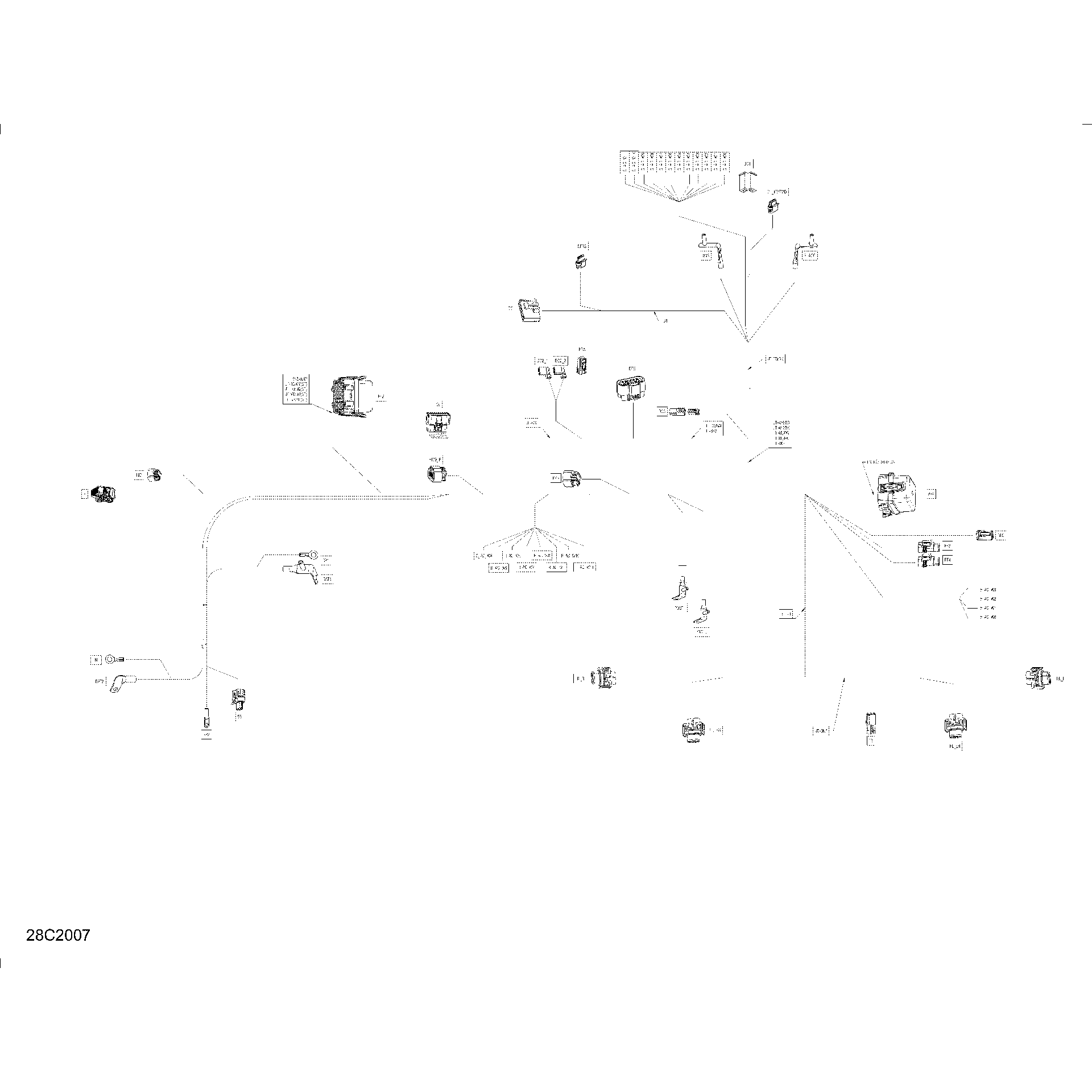 An Image of a Genuine Can-Am Parts Schematic Diagram showing the schematic - MAIN HARNESS - 710006377