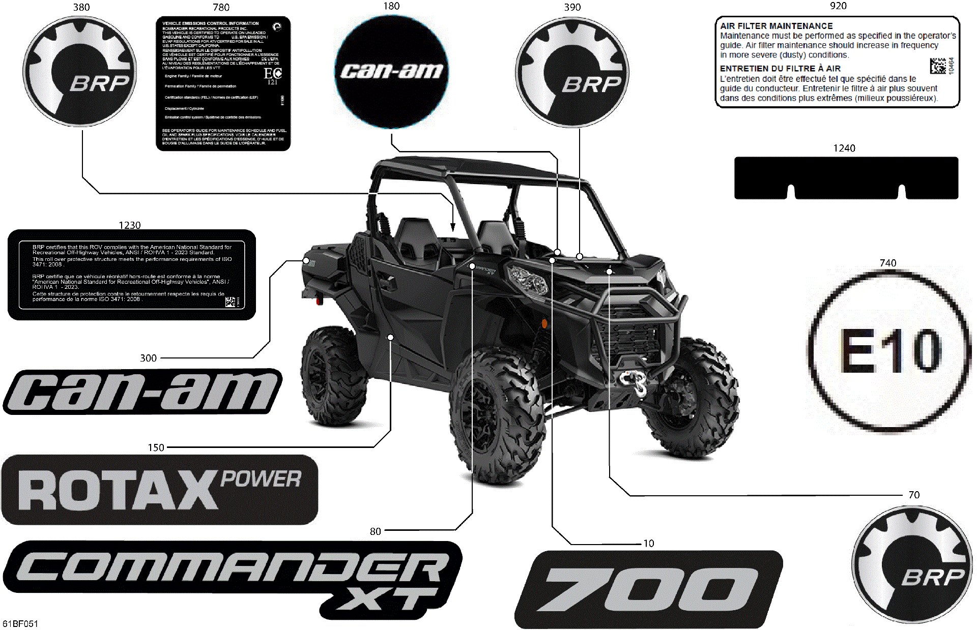 An Image of a Genuine Can-Am Parts Schematic Diagram showing the schematic - BODY - DECALS
