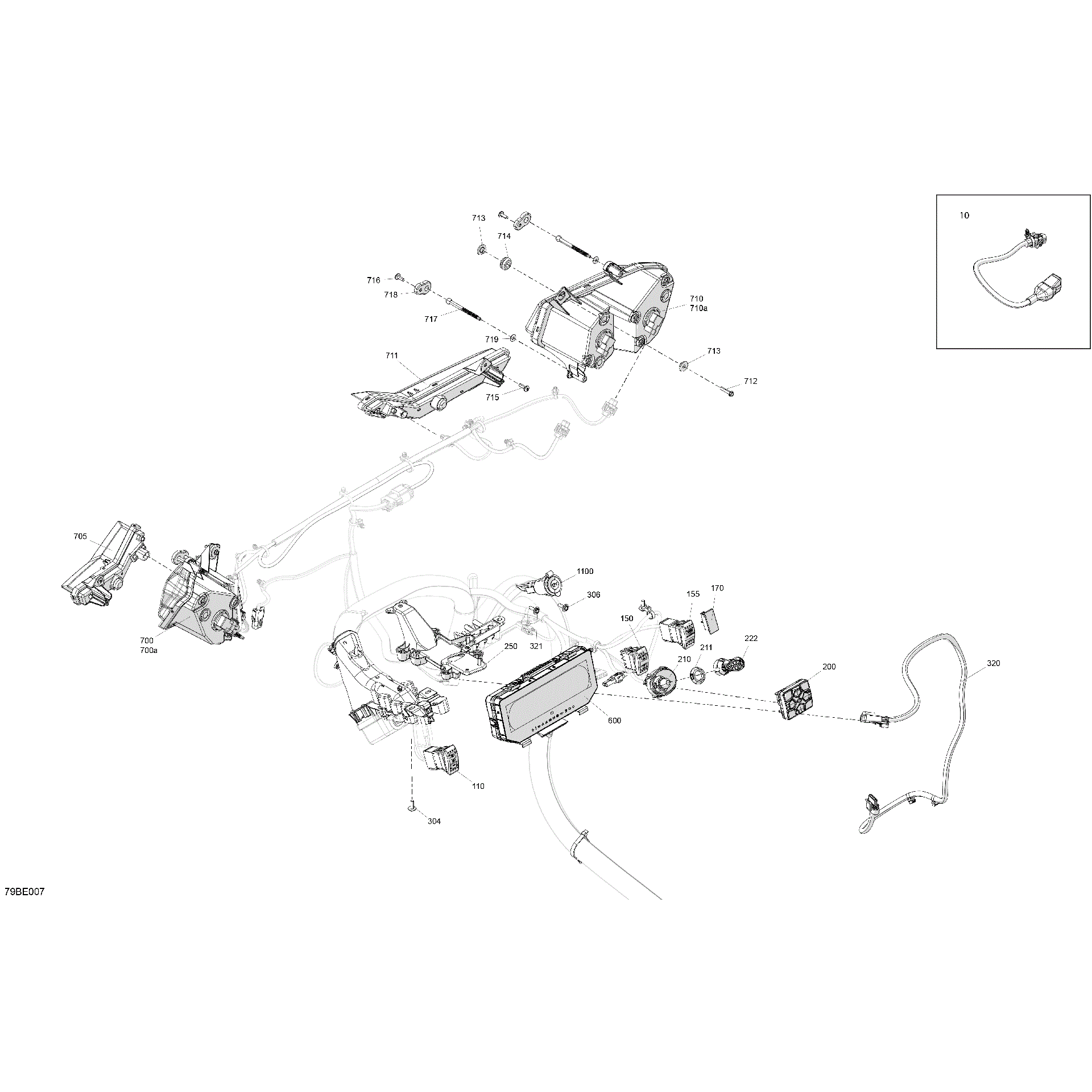 An Image of a Genuine Can-Am Parts Schematic Diagram showing the schematic - ELECTRIC - FRONT SECTION