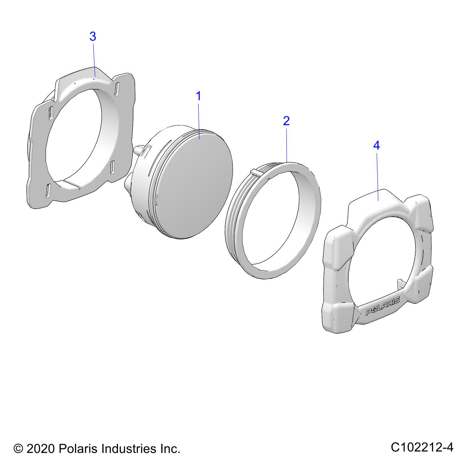 An Image of a Genuine Polaris Parts Schematic Diagram showing the schematic - ELECTRICAL: GAUGES and INDICATORS - 2020 POLARIS SPORTSMAN XP 1000 HIGH LIFTER