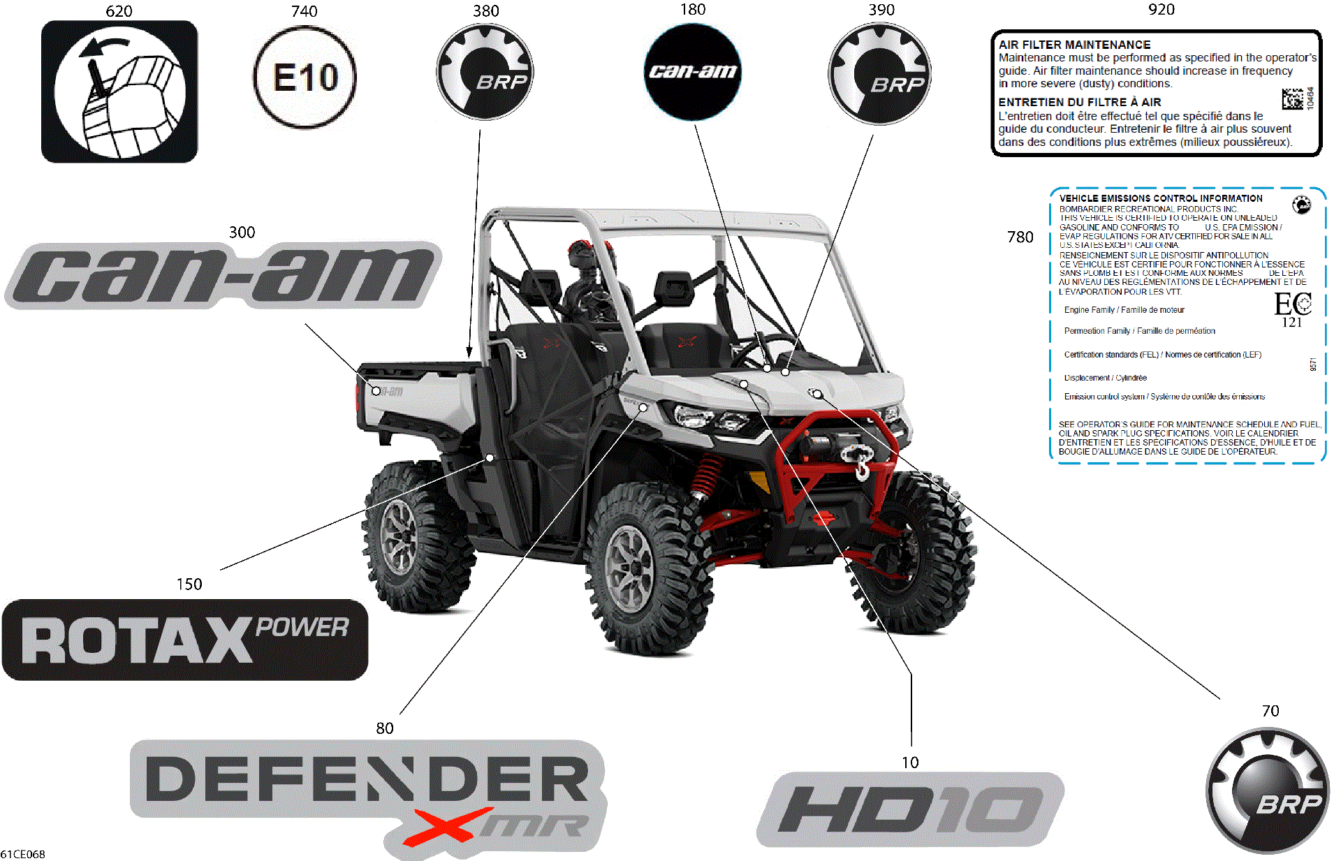 An Image of a Genuine Can-Am Parts Schematic Diagram showing the schematic - BODY - DECALS