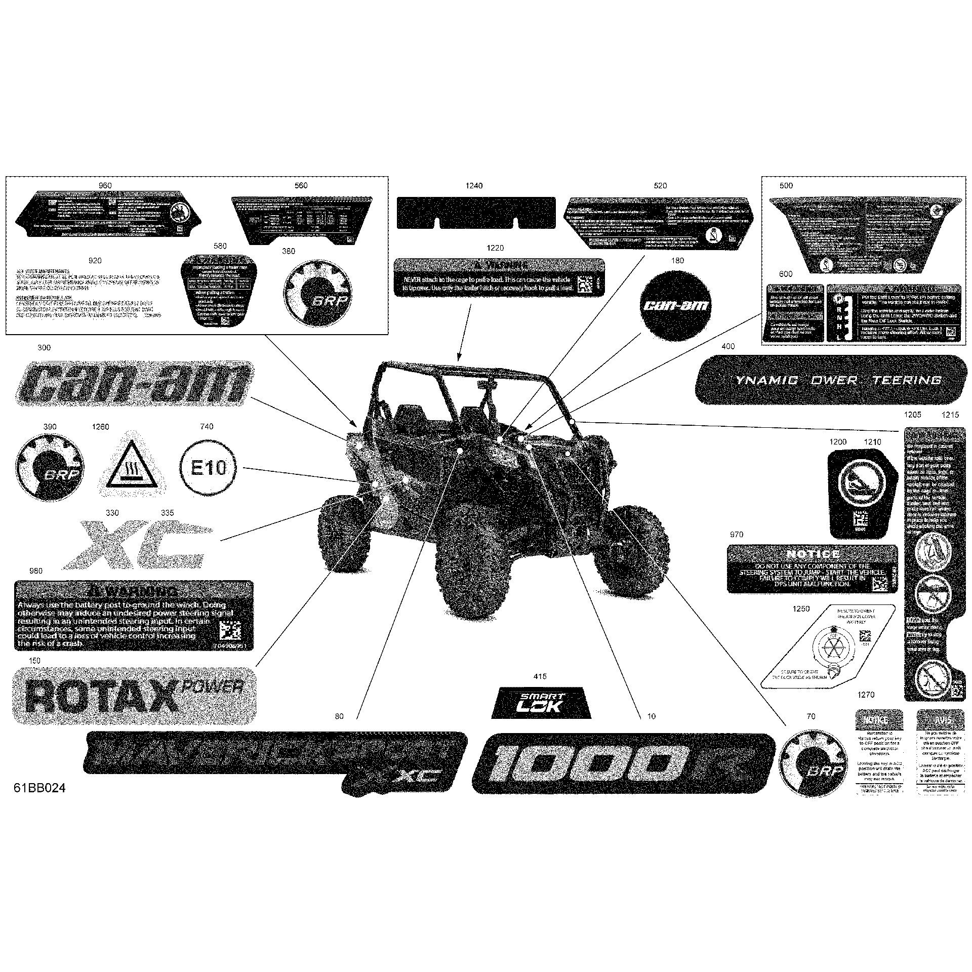 An Image of a Genuine Can-Am Parts Schematic Diagram showing the schematic - BODY - DECALS