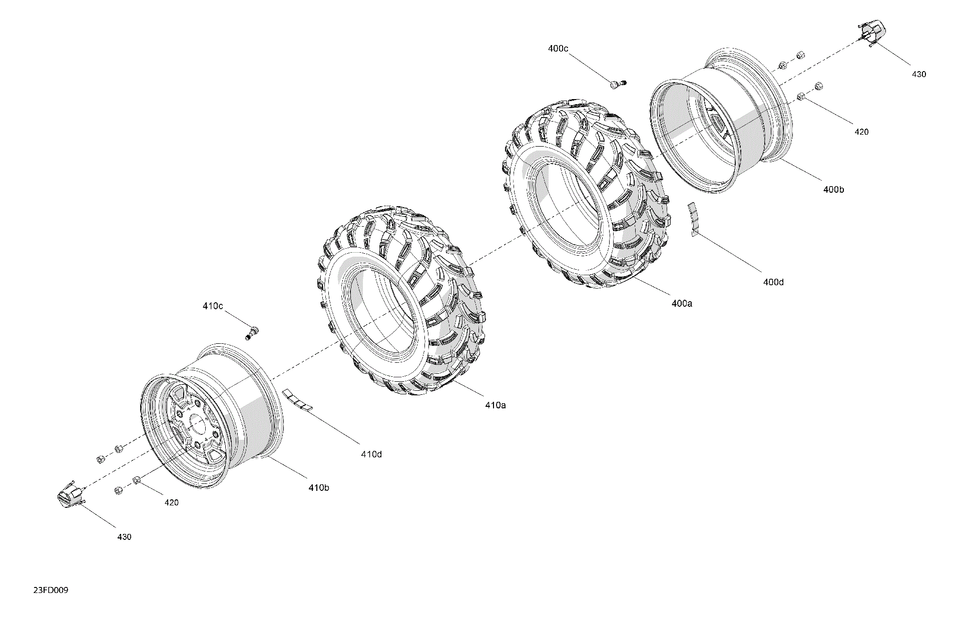 An Image of a Genuine Can-Am Parts Schematic Diagram showing the schematic - DRIVE - REAR WHEELS