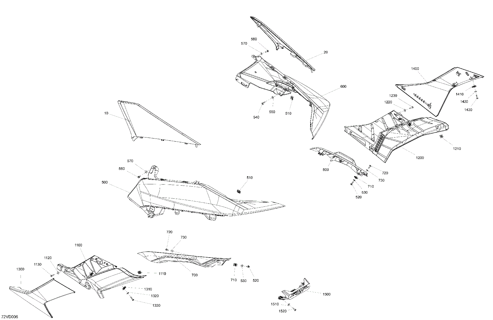 An Image of a Genuine Can-Am Parts Schematic Diagram showing the schematic - BODY - REAR SECTION
